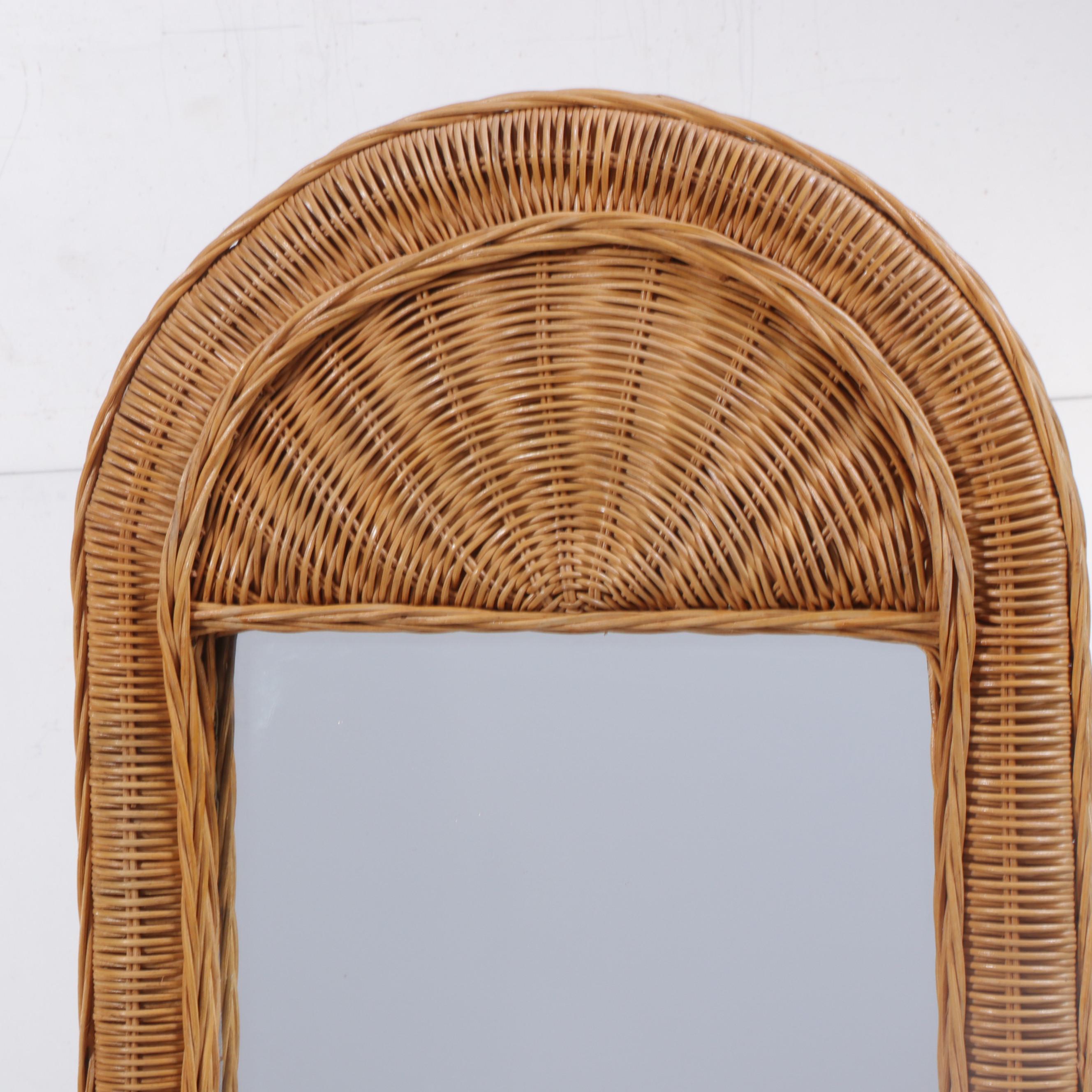Wicker Weave Rattan Cheval Mirror EBTH