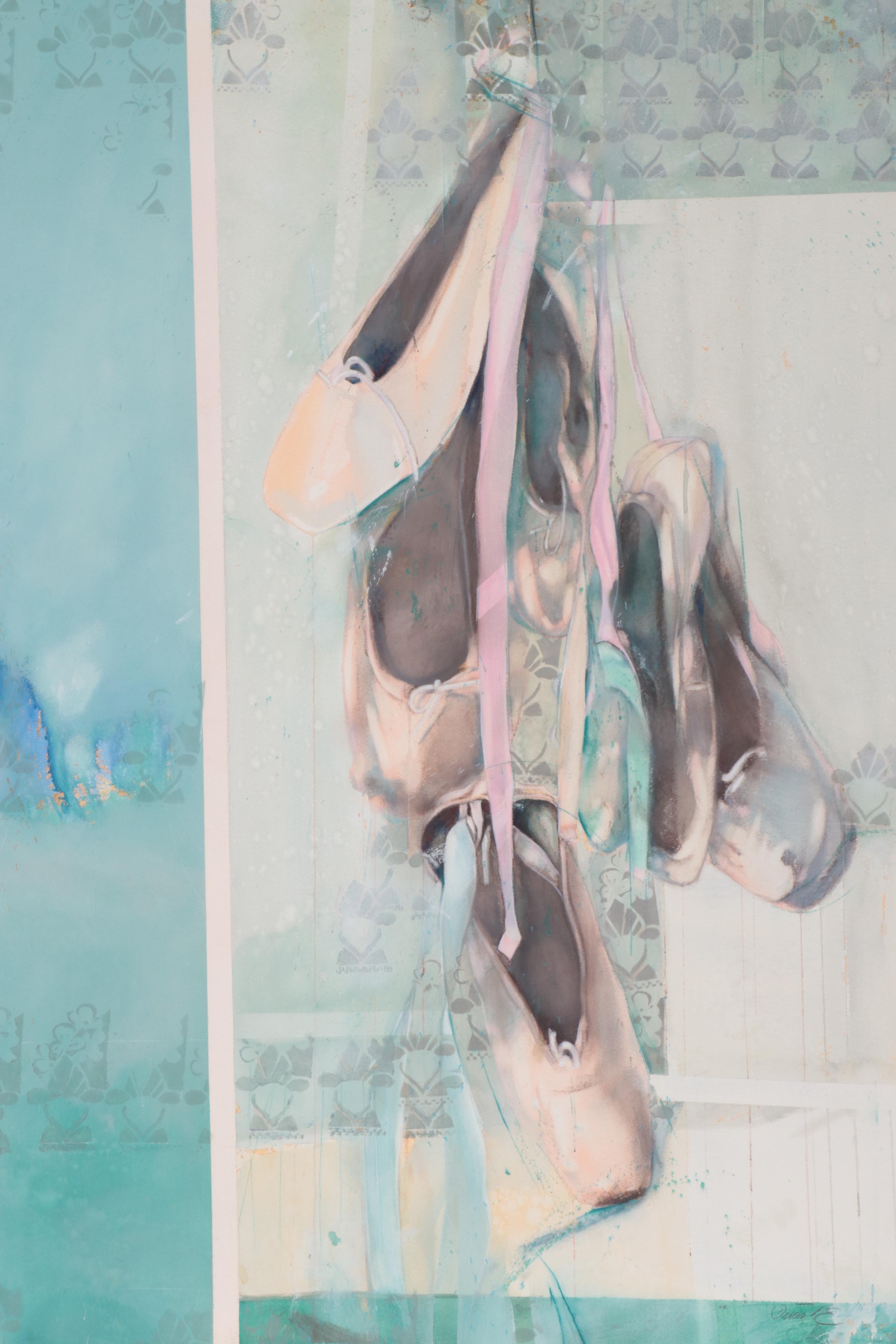 Dalva Duarte Watercolor Painting of Ballet Slippers EBTH