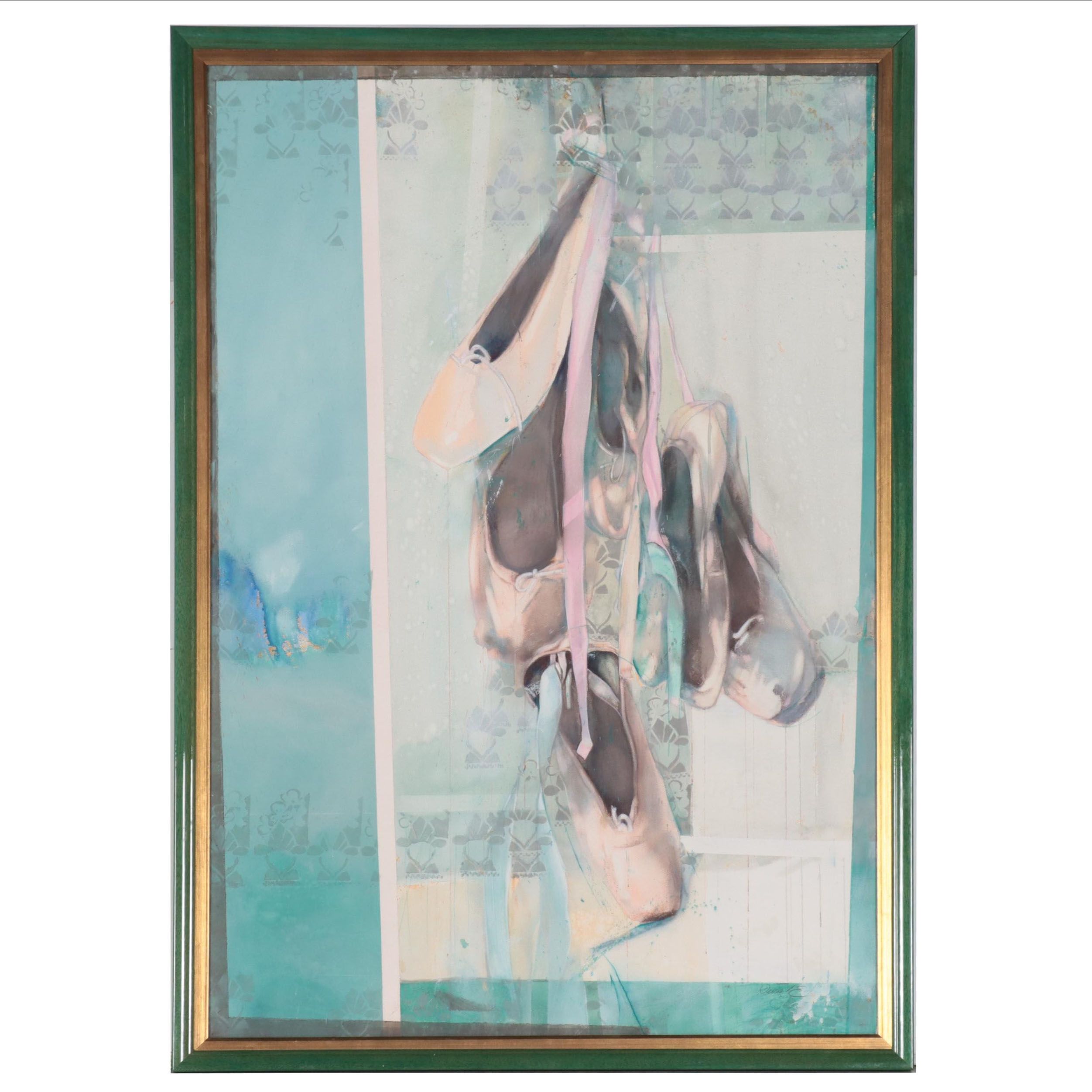 Dalva Duarte Watercolor Painting of Ballet Slippers EBTH