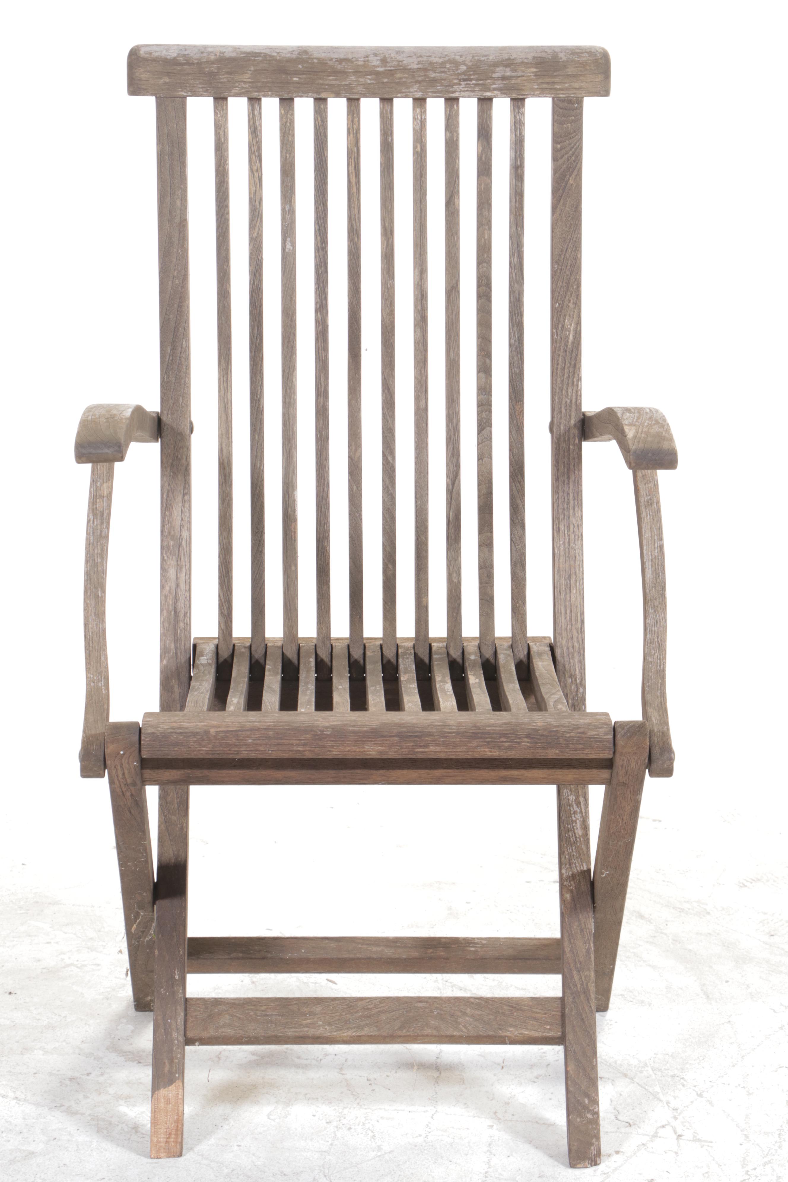 Smith & Hawken Teak Patio Table With Folding Chairs EBTH