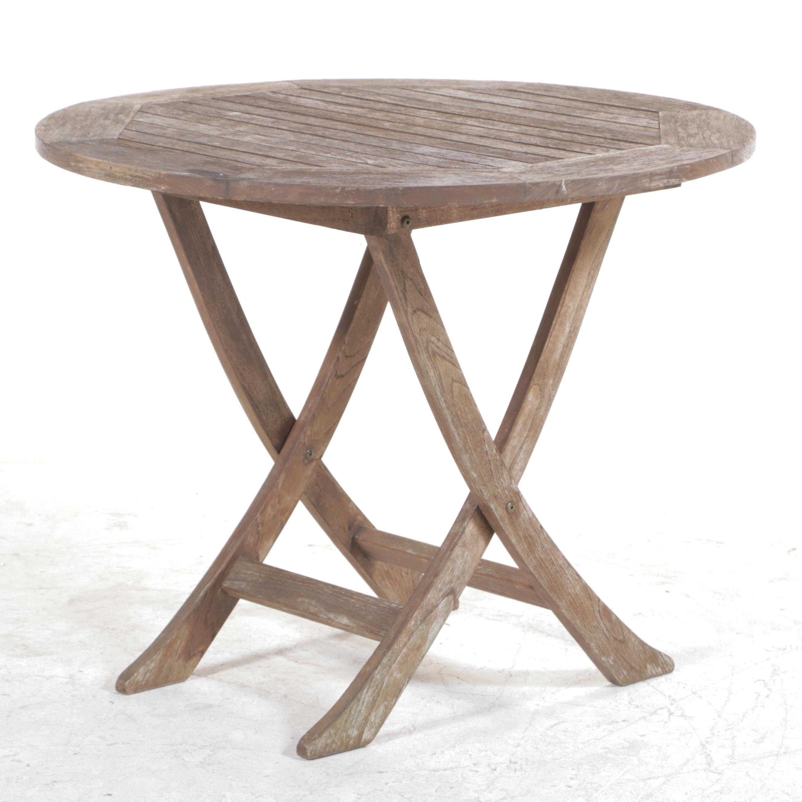 Smith & Hawken Teak Patio Table With Folding Chairs EBTH