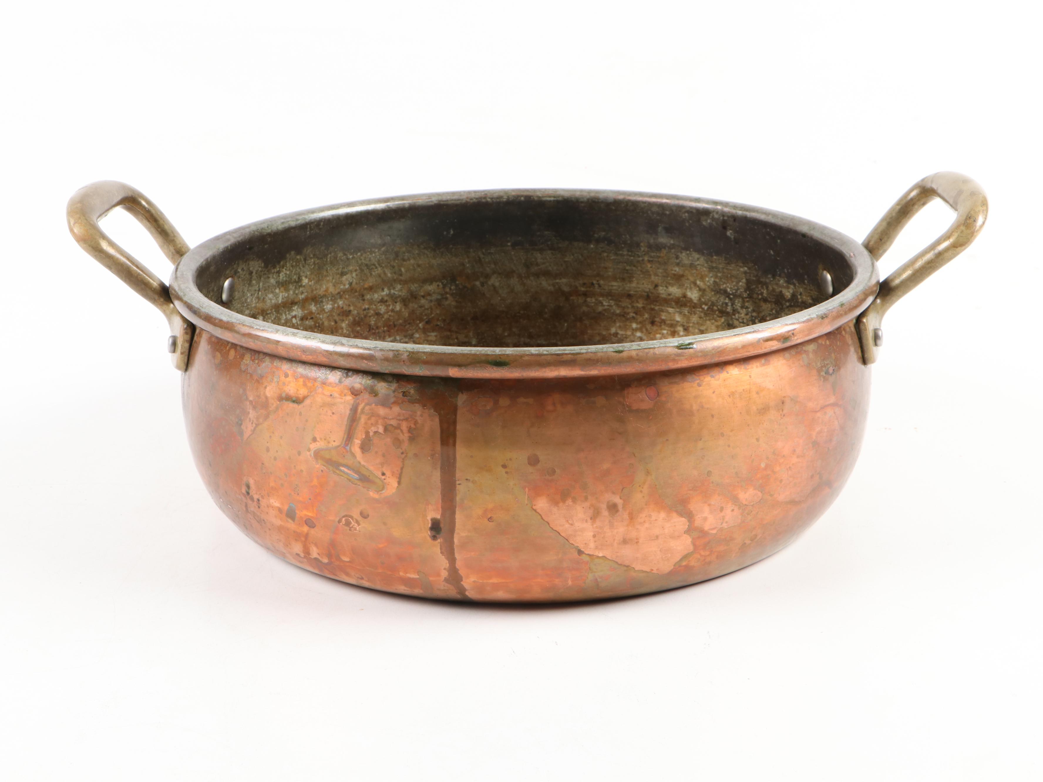 Ruffoni Italian Hammered Copper Pot with Copper Clad Pan Collection EBTH