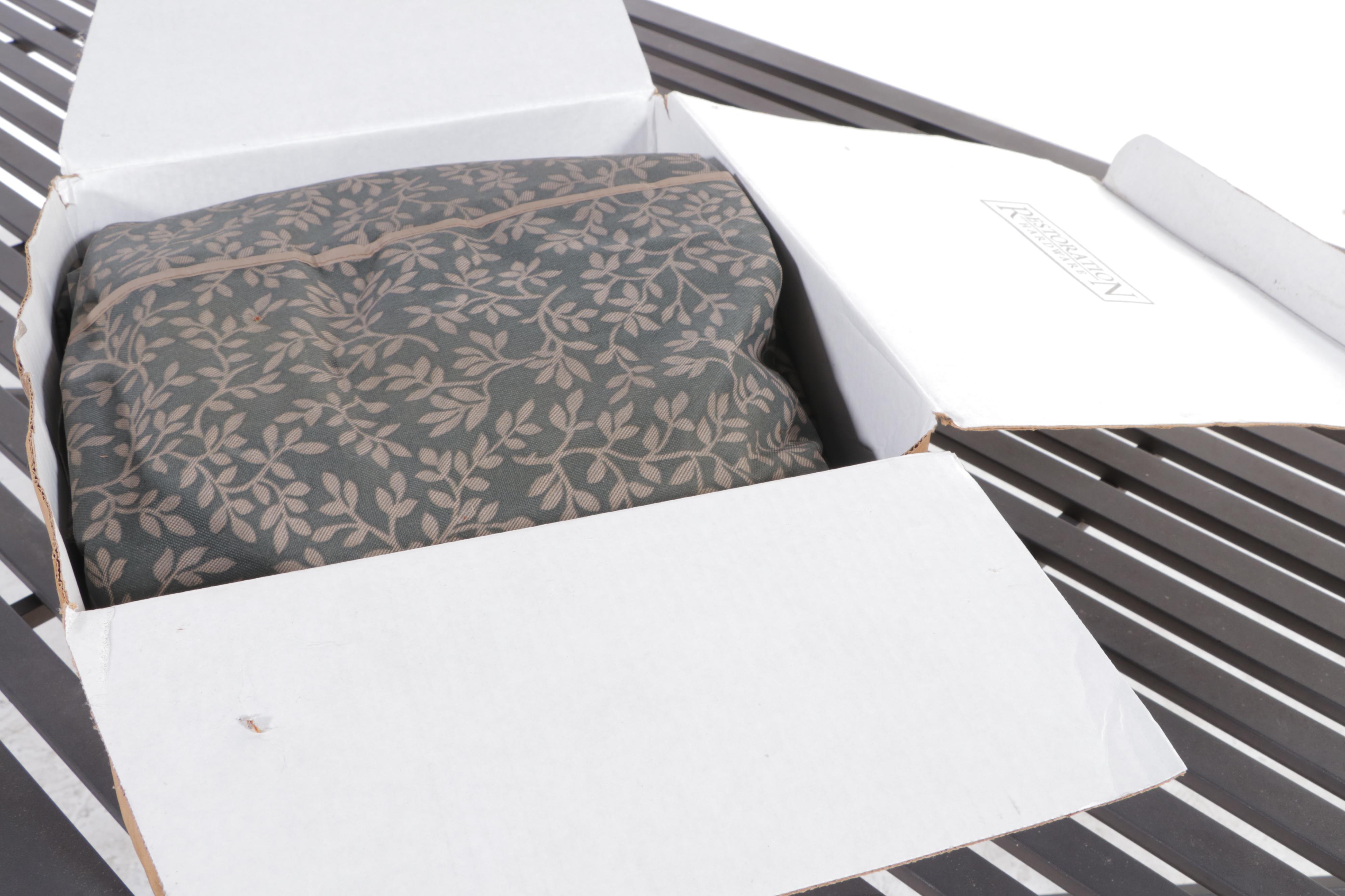 Restoration Hardware Cast Aluminum Patio Dining Set With Umbrella EBTH