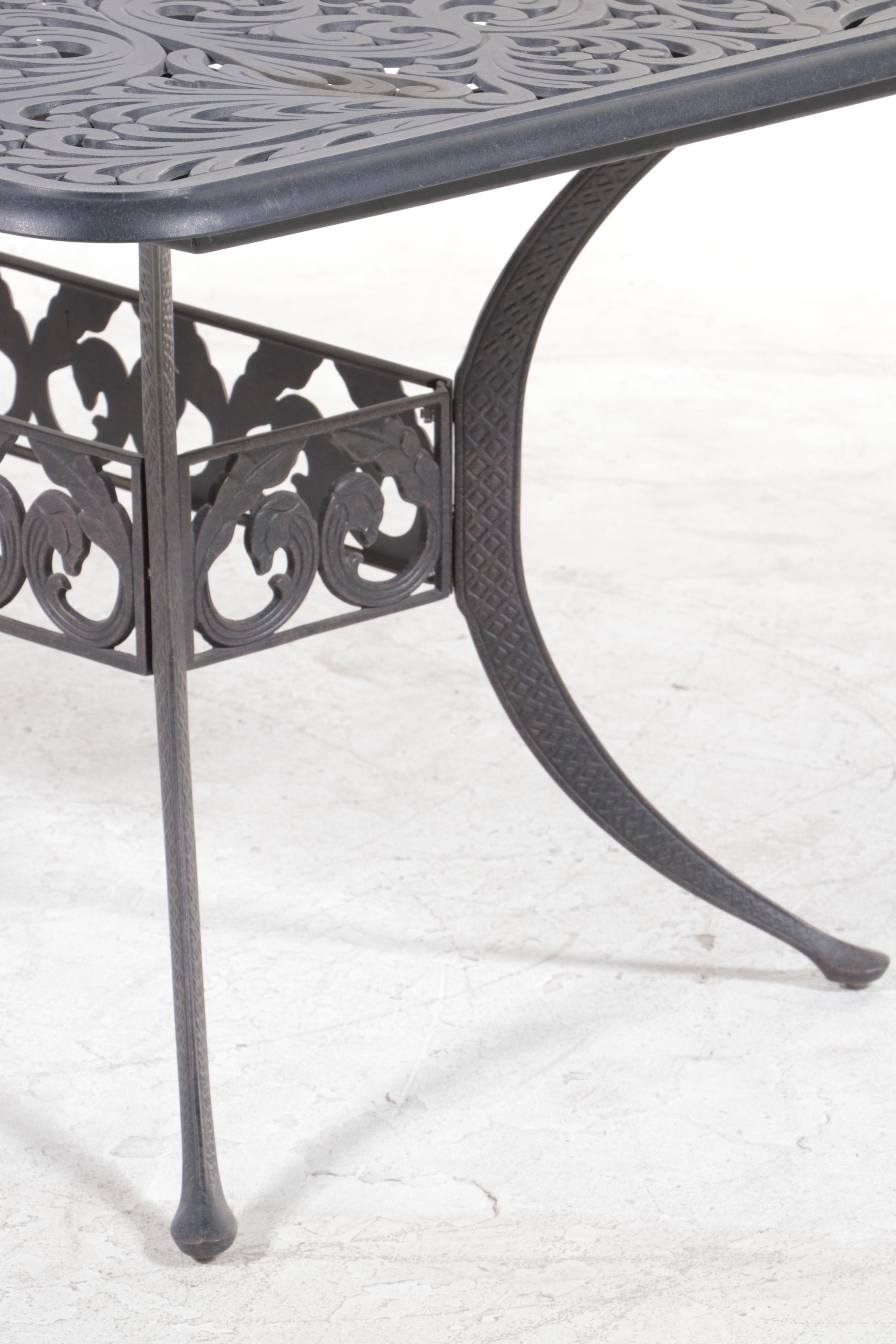 Contemporary Cast Aluminum Patio Dining Set | EBTH