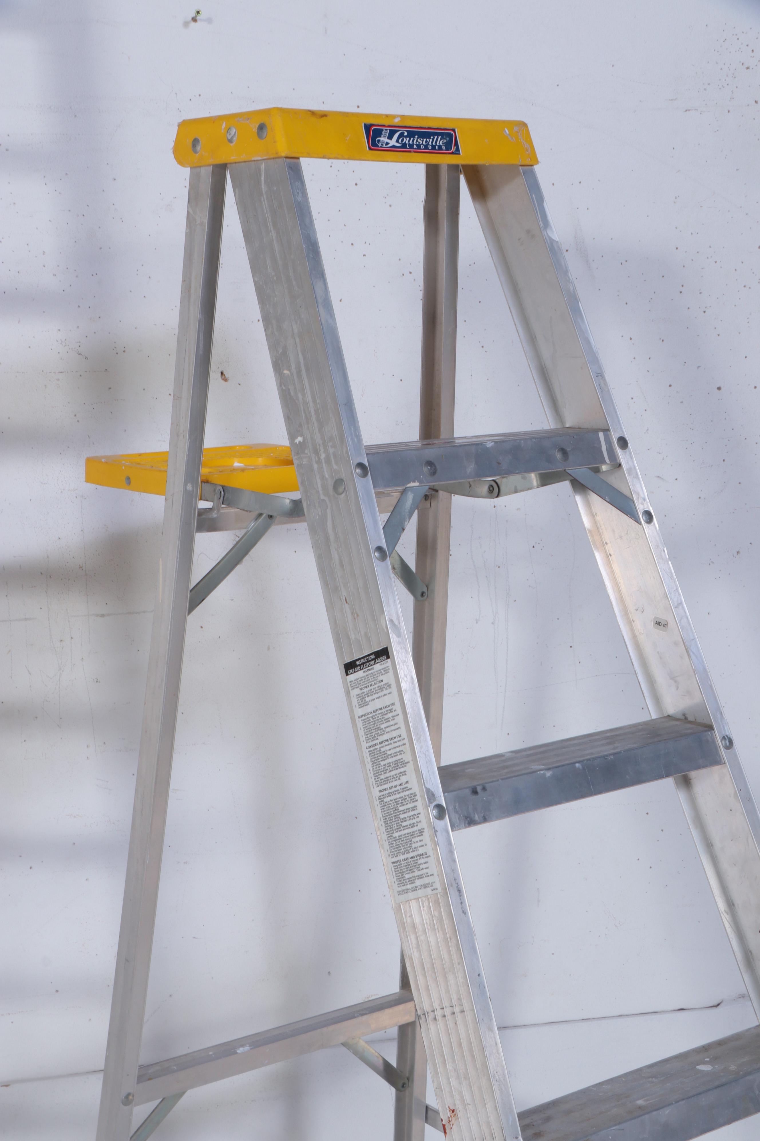 Werner and Keller Aluminum Extension Ladders With Louisville Step