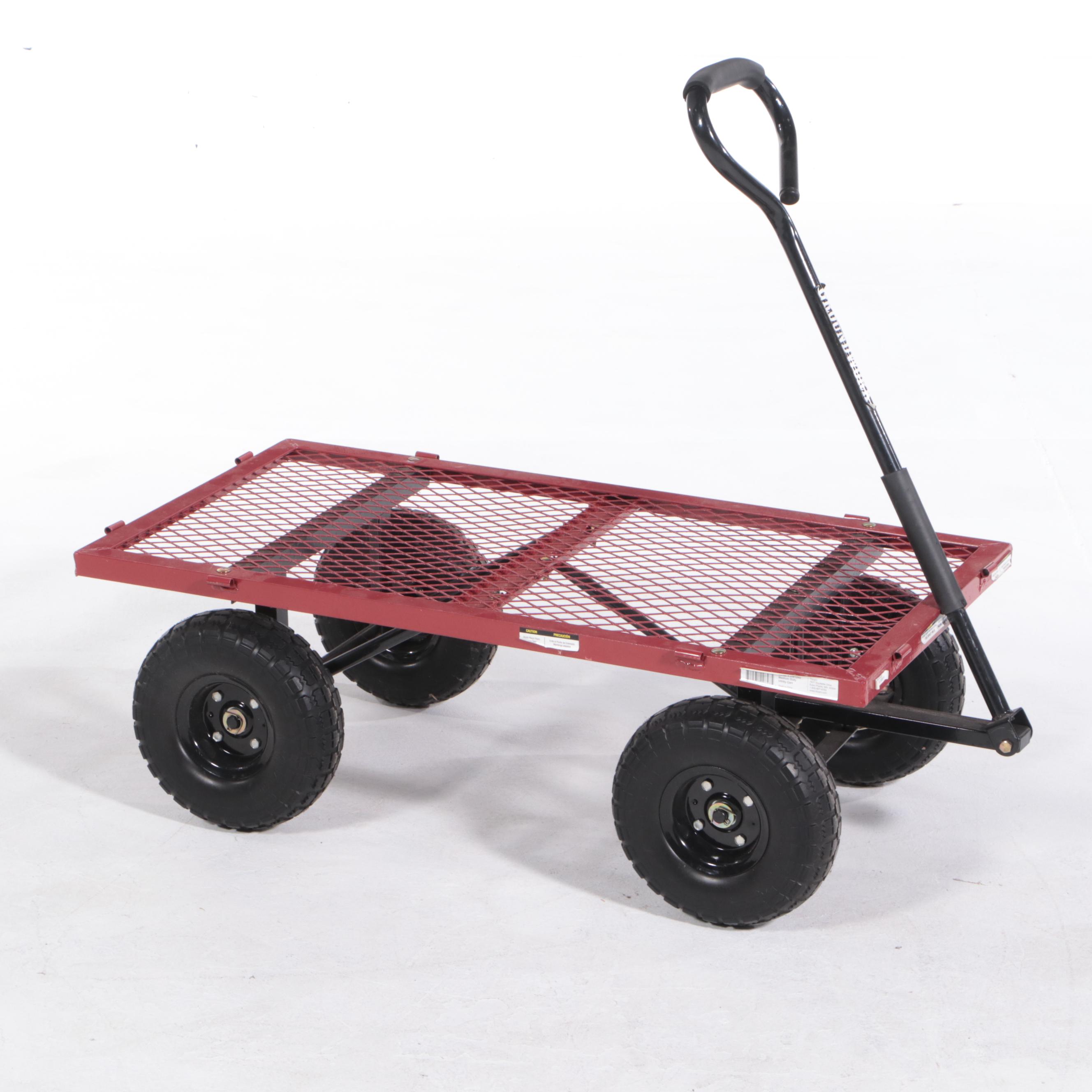 GroundWork PowderCoated Steel Utility Cart Plus Xtreme Garage Hardwood