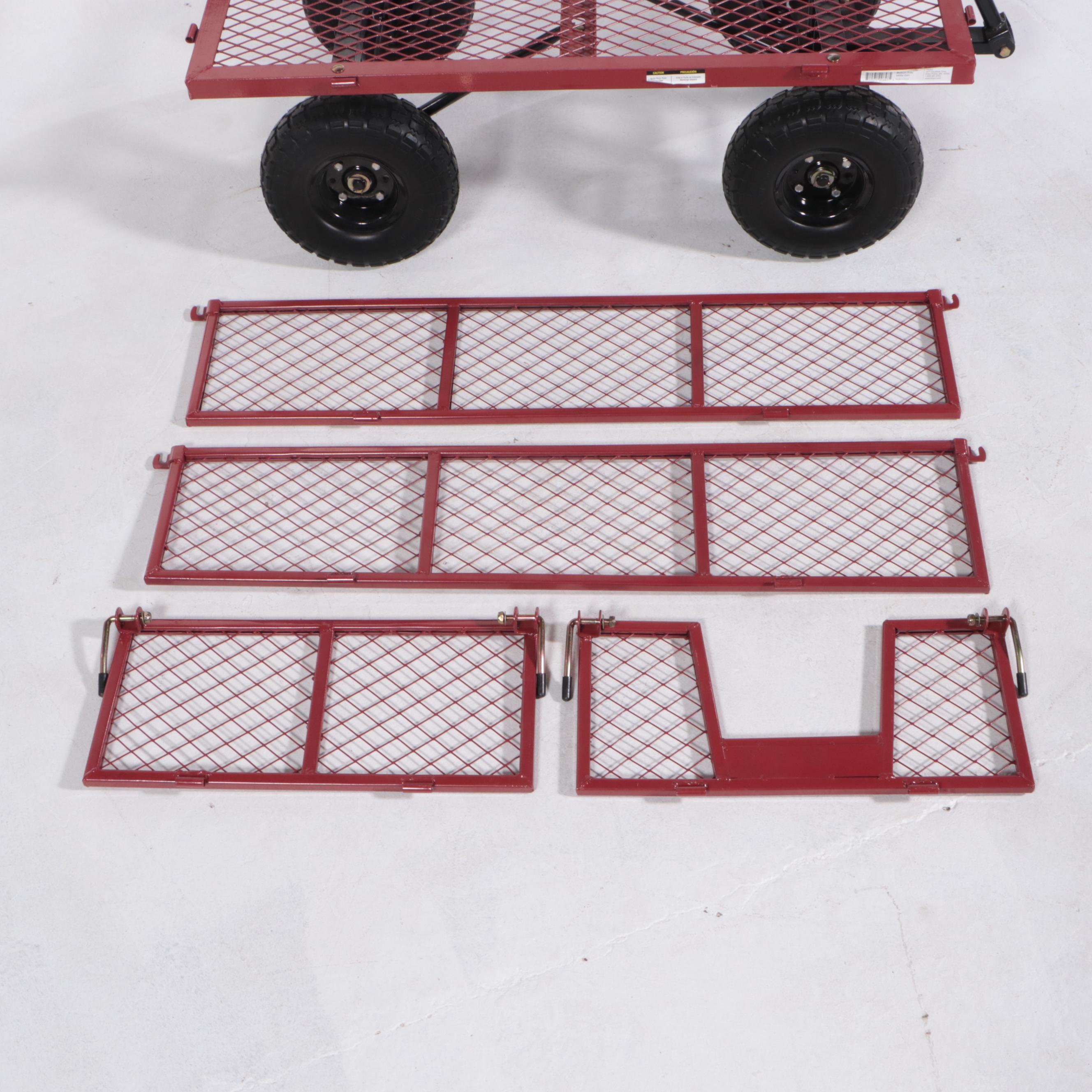 GroundWork PowderCoated Steel Utility Cart Plus Xtreme Garage Hardwood