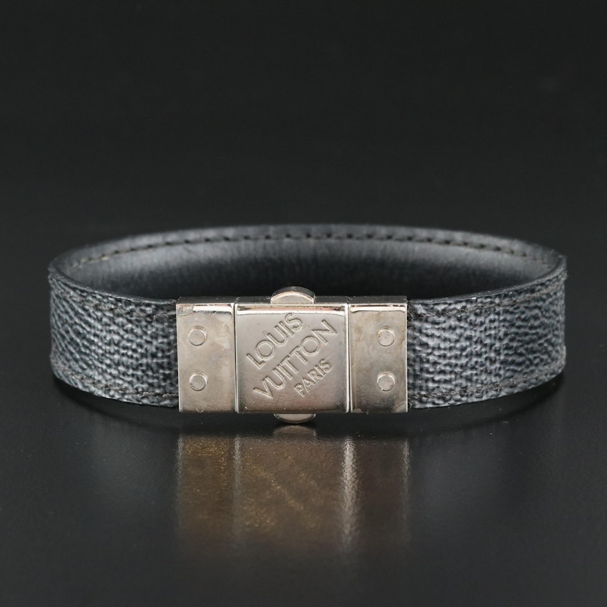 Louis Vuitton Pull it Reversible Bracelet in Damier Graphite and