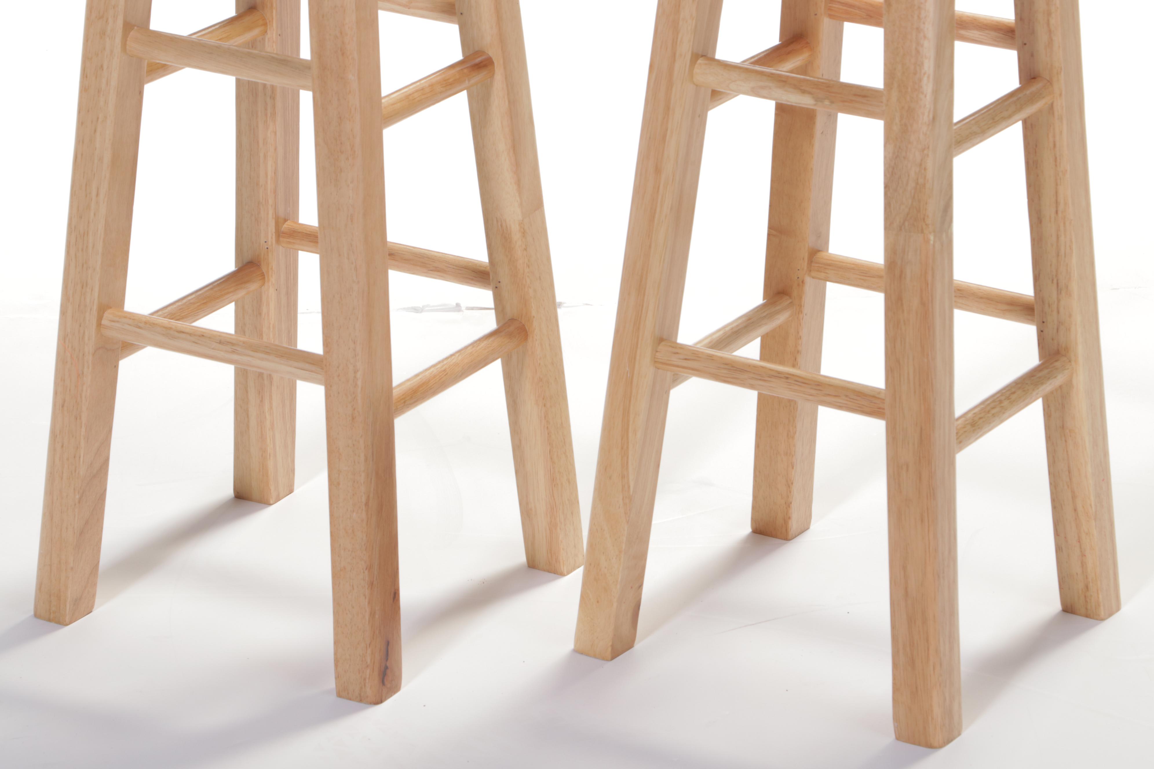 Pair of Cheyenne Products Hardwood Bar Stools in Natural Finish EBTH