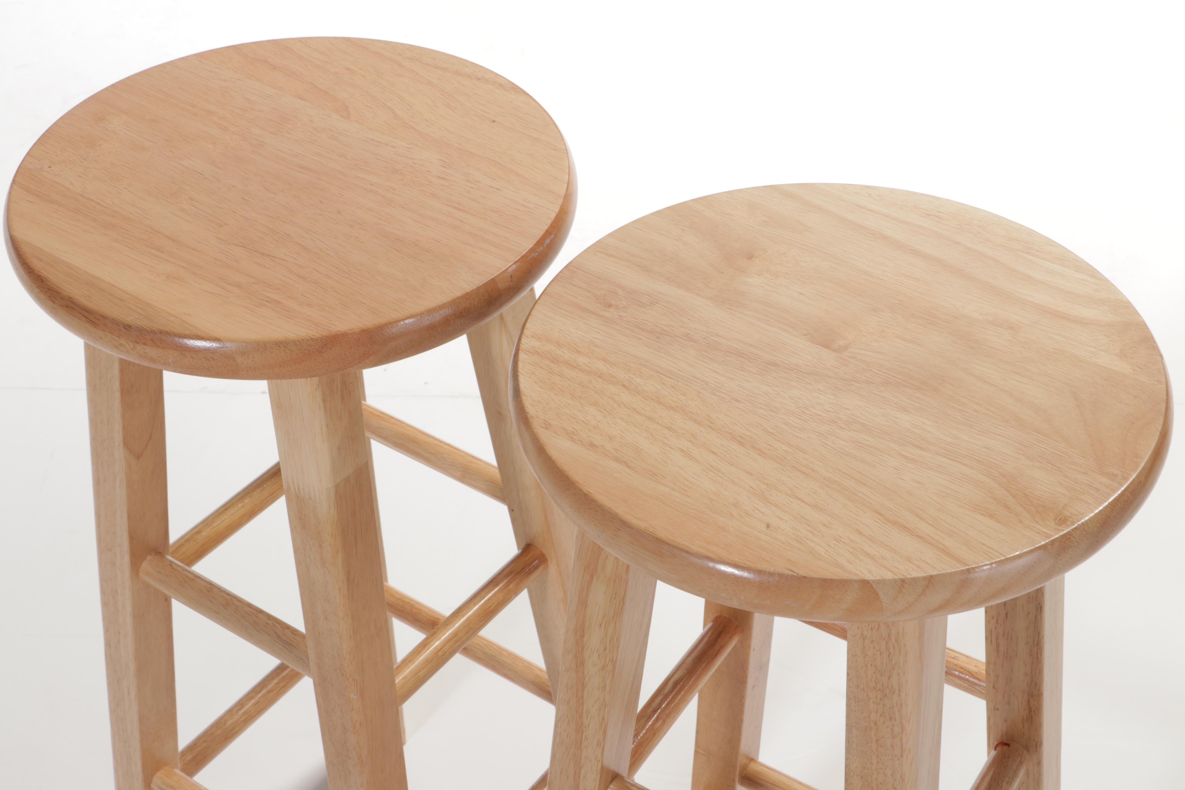 Pair of Cheyenne Products Hardwood Bar Stools in Natural Finish EBTH