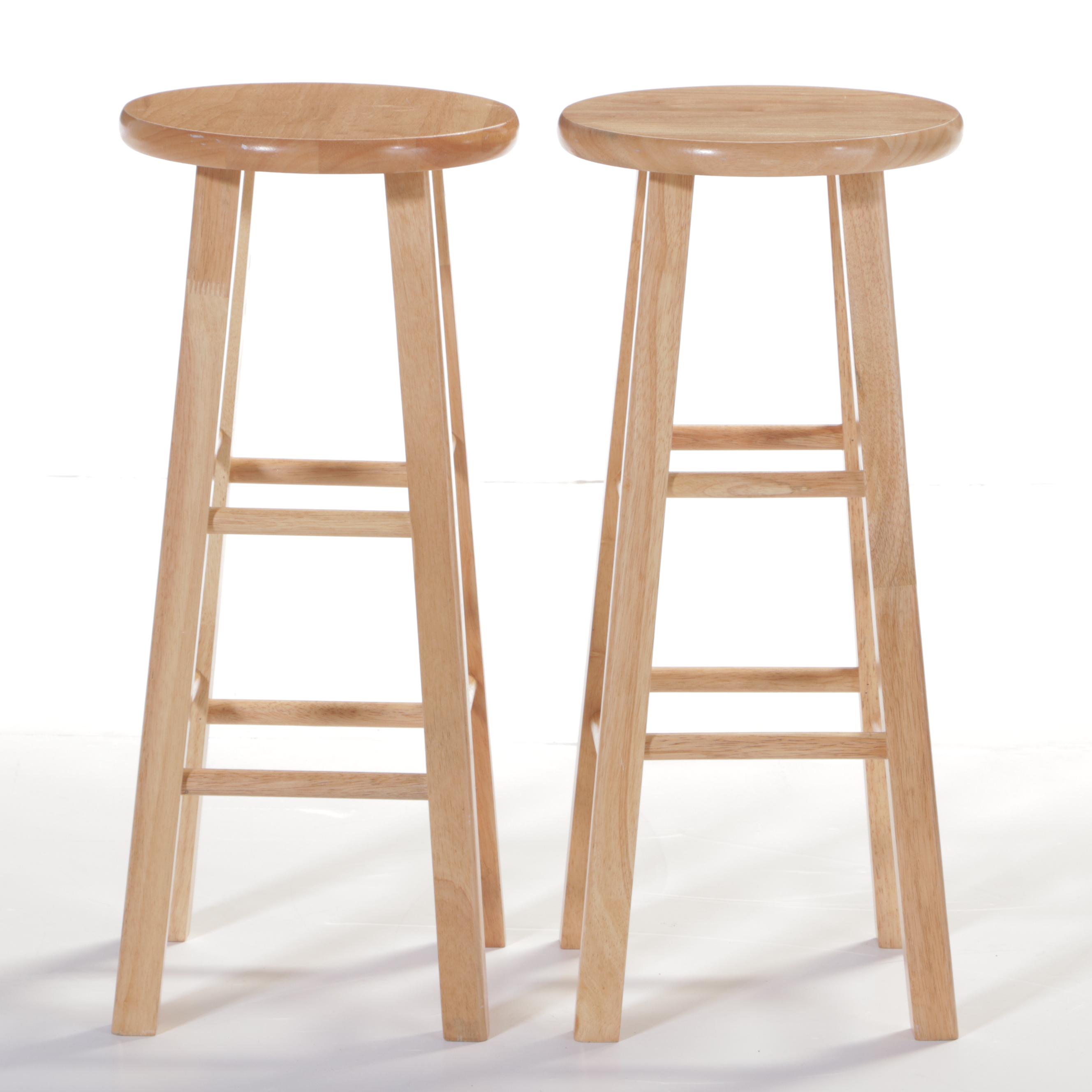 Pair of Cheyenne Products Hardwood Bar Stools in Natural Finish EBTH