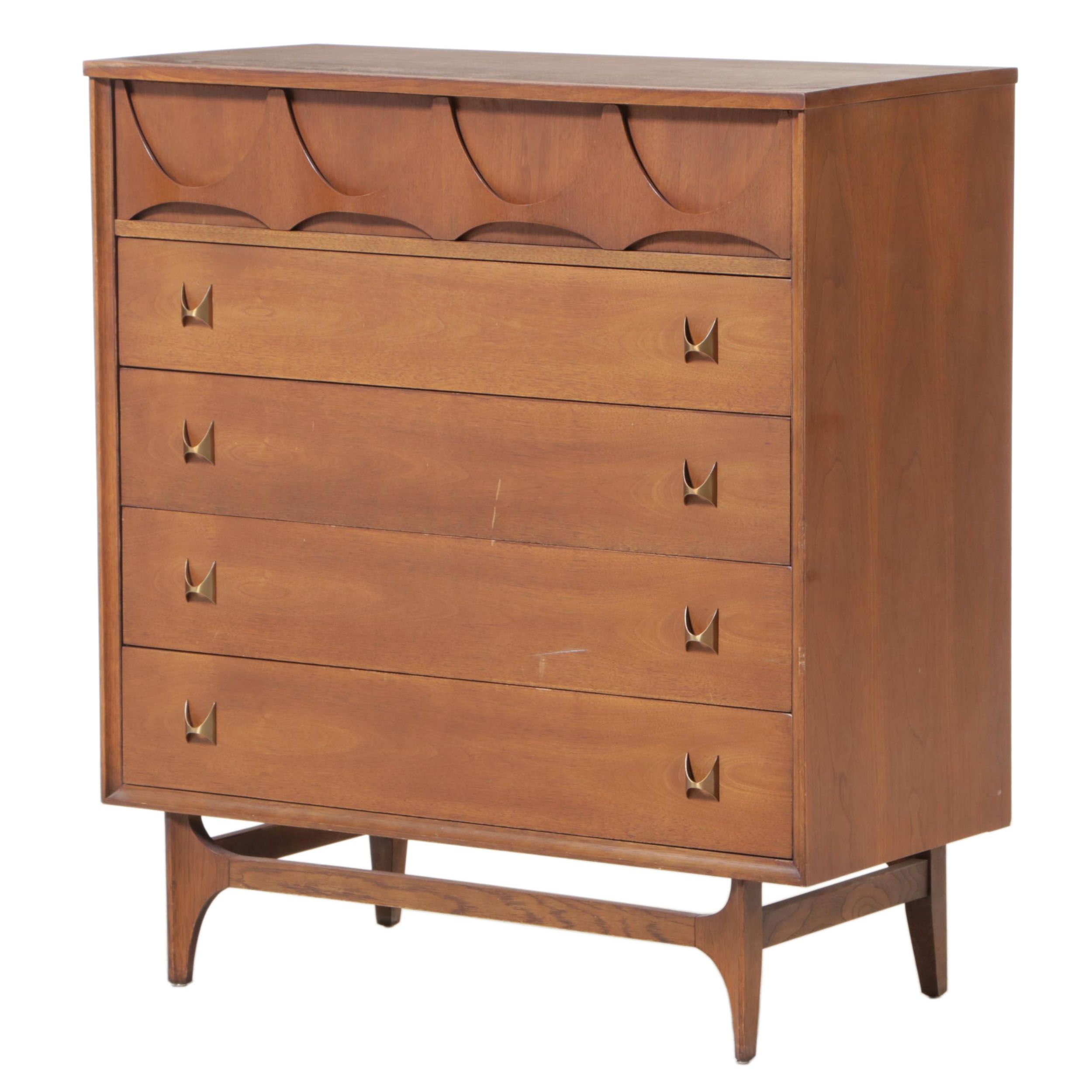 Broyhill "Brasilia" Mid Century Modern Walnut FiveDrawer Chest EBTH