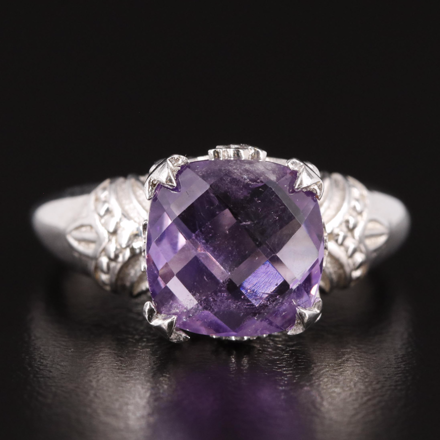 Sterling Amethyst Ring with Accents