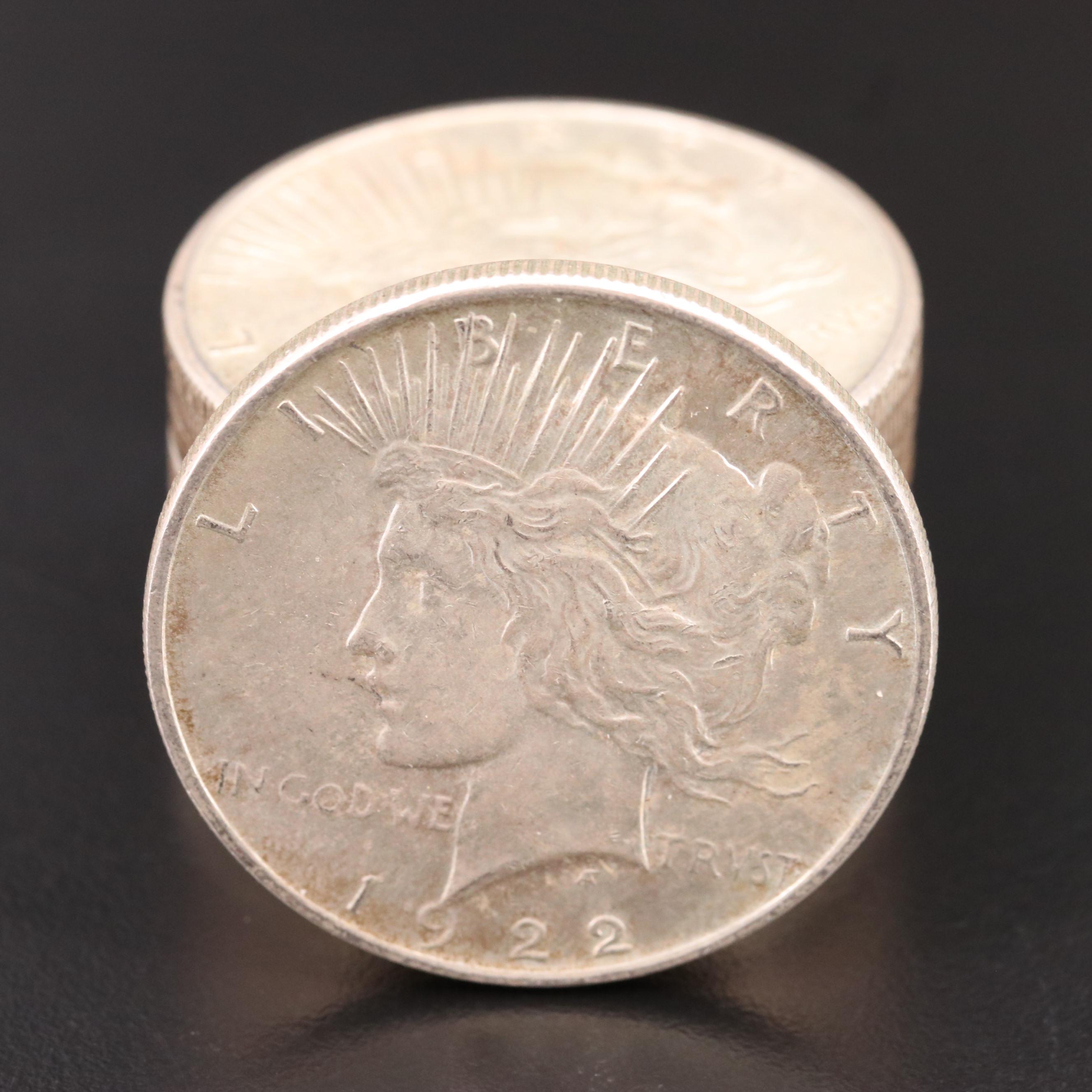 Ten and Peace Silver Dollars EBTH