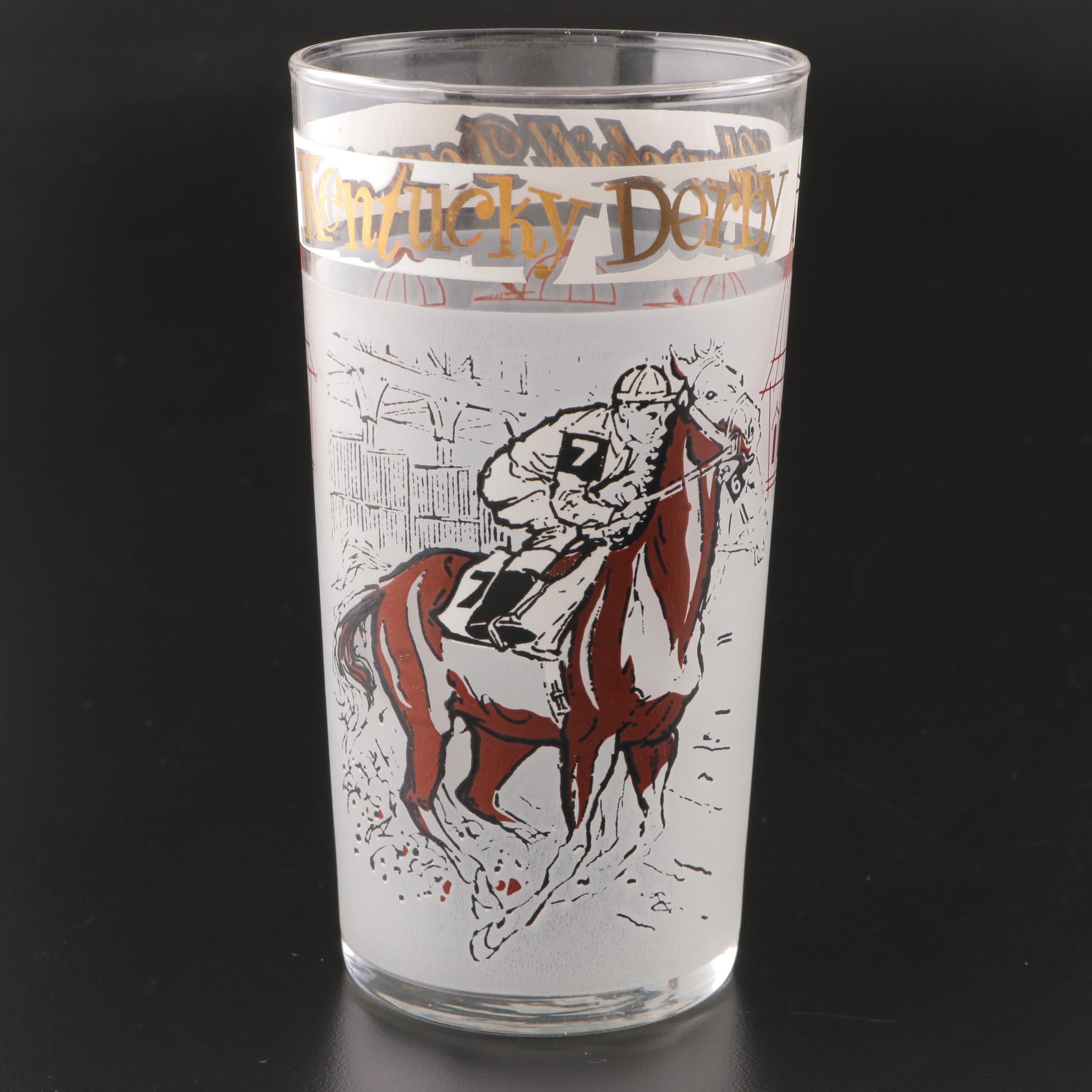 Horse Hoof Impression Ashtray and Libbey Kentucky Derby Julep Glasses