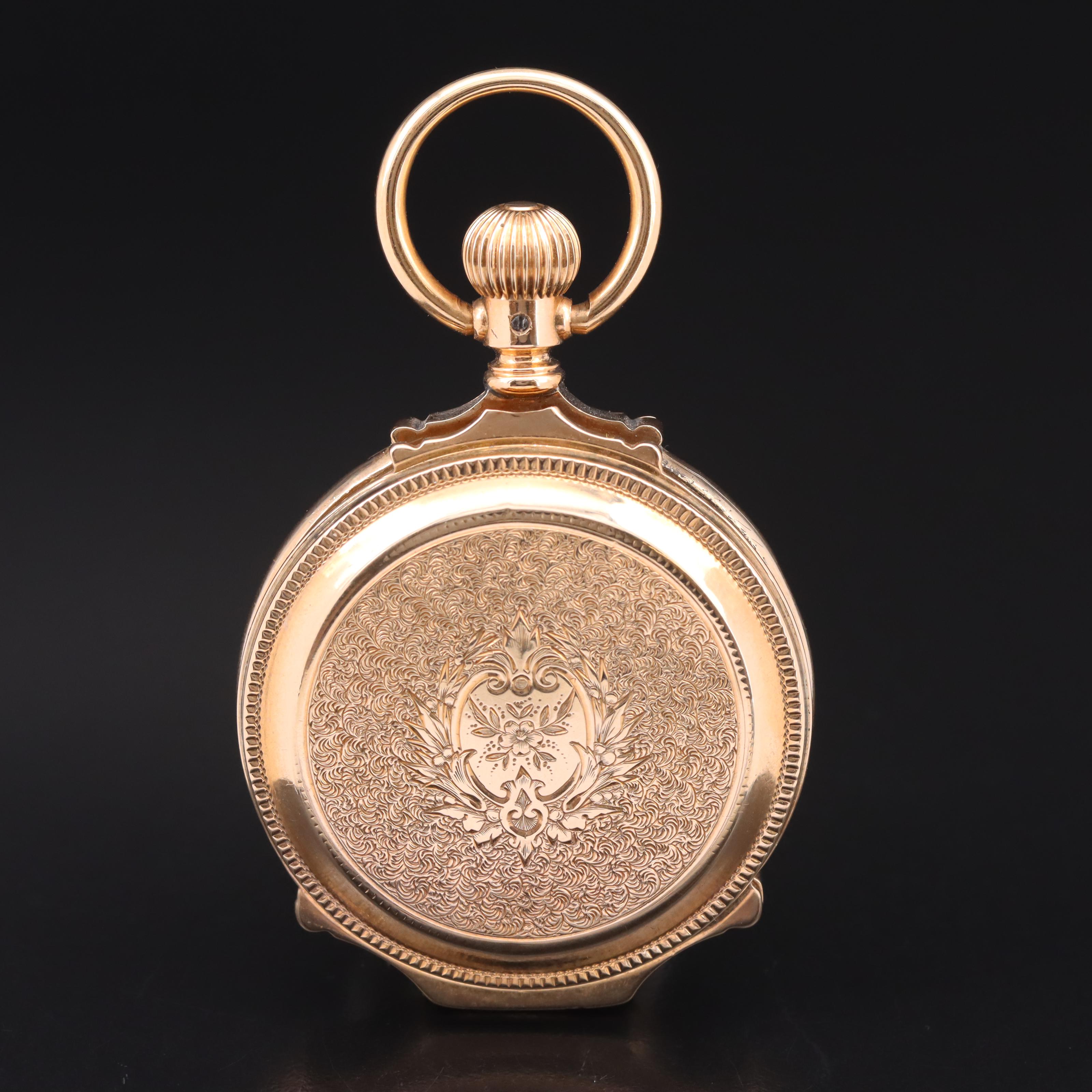 1886 14K Elgin Box Hinge Hunting Case Pocket Watch EBTH