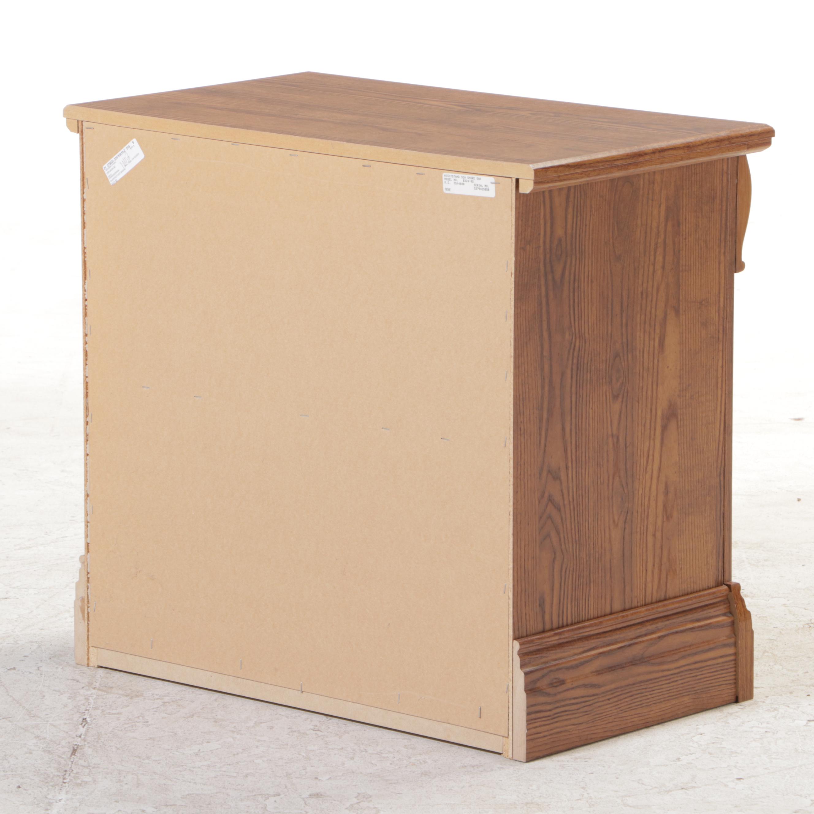 Ashley Furniture OakGrained Laminate TwoDrawer Nightstand EBTH