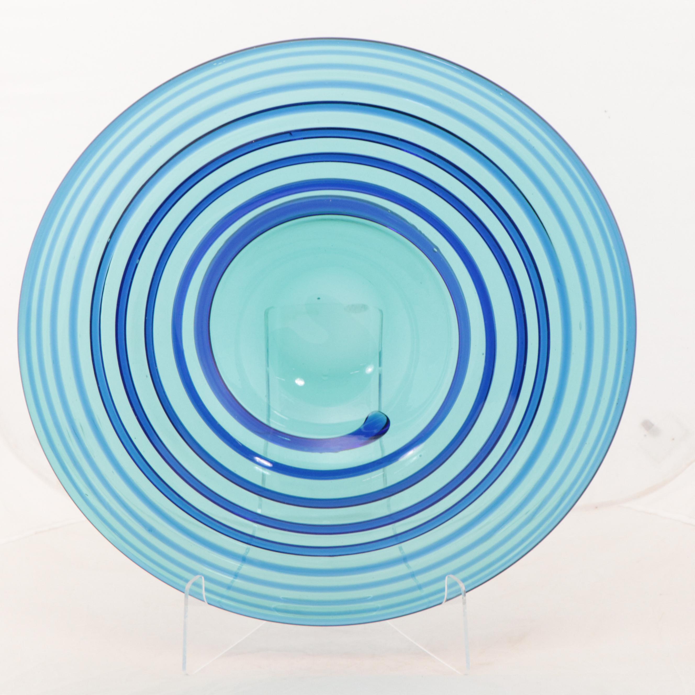 Handmade Blue And Turquoise Spiral Blown Glass Bowl With Acrylic Stand   1682016760114 94689cf04cbbd1aae0e9bc7228fef5fce46a54e1a51c931266a6938dcc4598b2.JPG