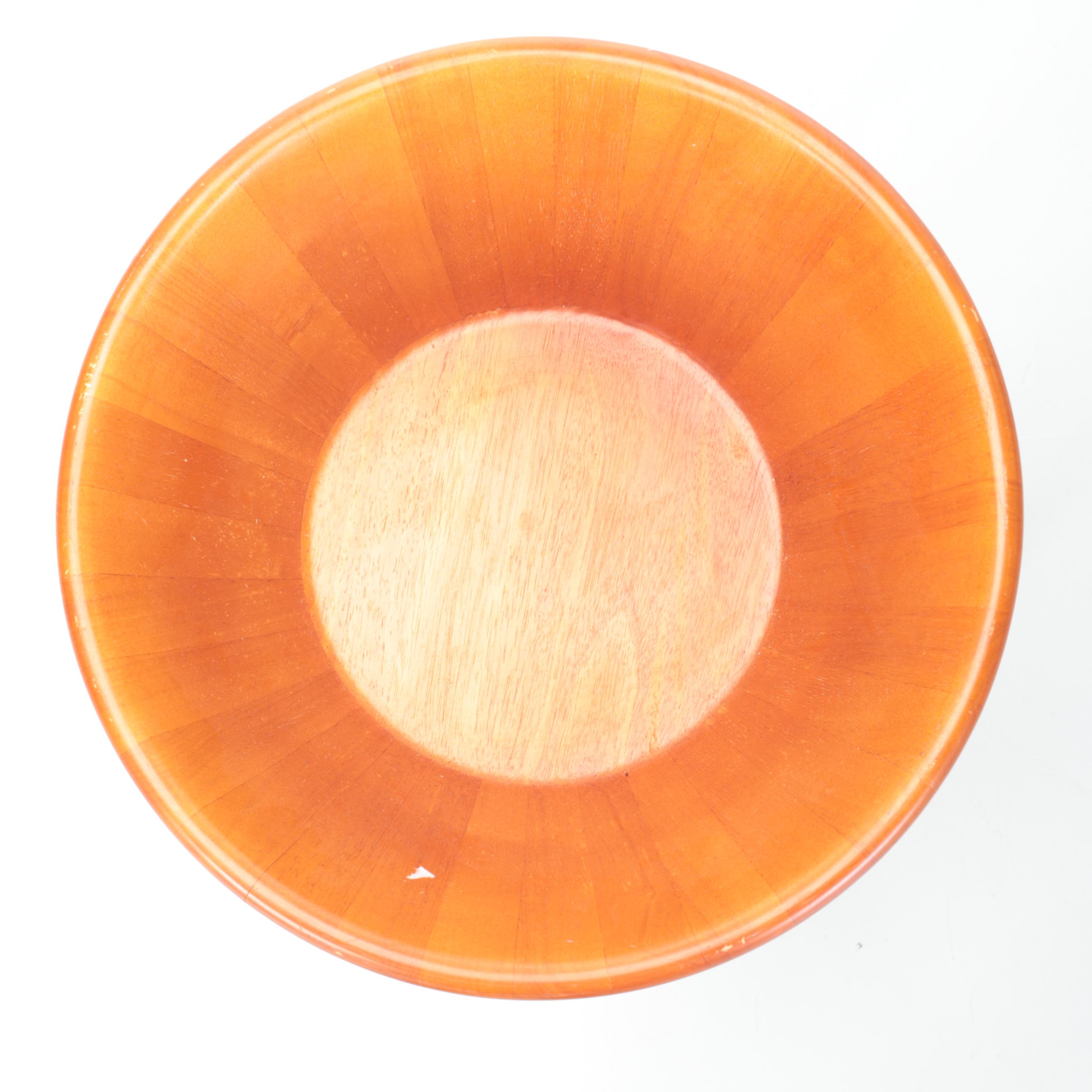 Wooden Salad Serving Bowl with Stand EBTH