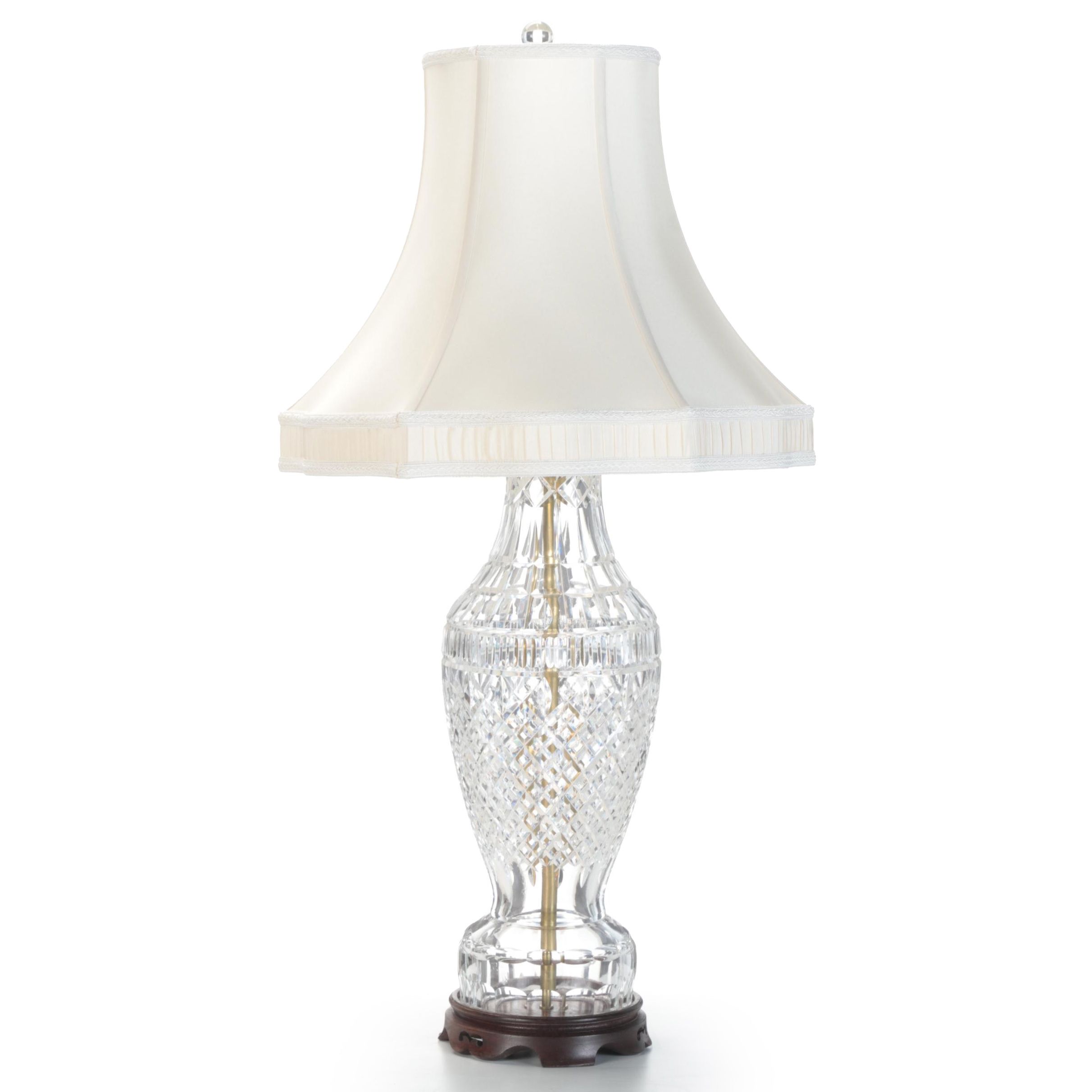 WheelCut Crystal Table Lamp, Late 20th Century EBTH