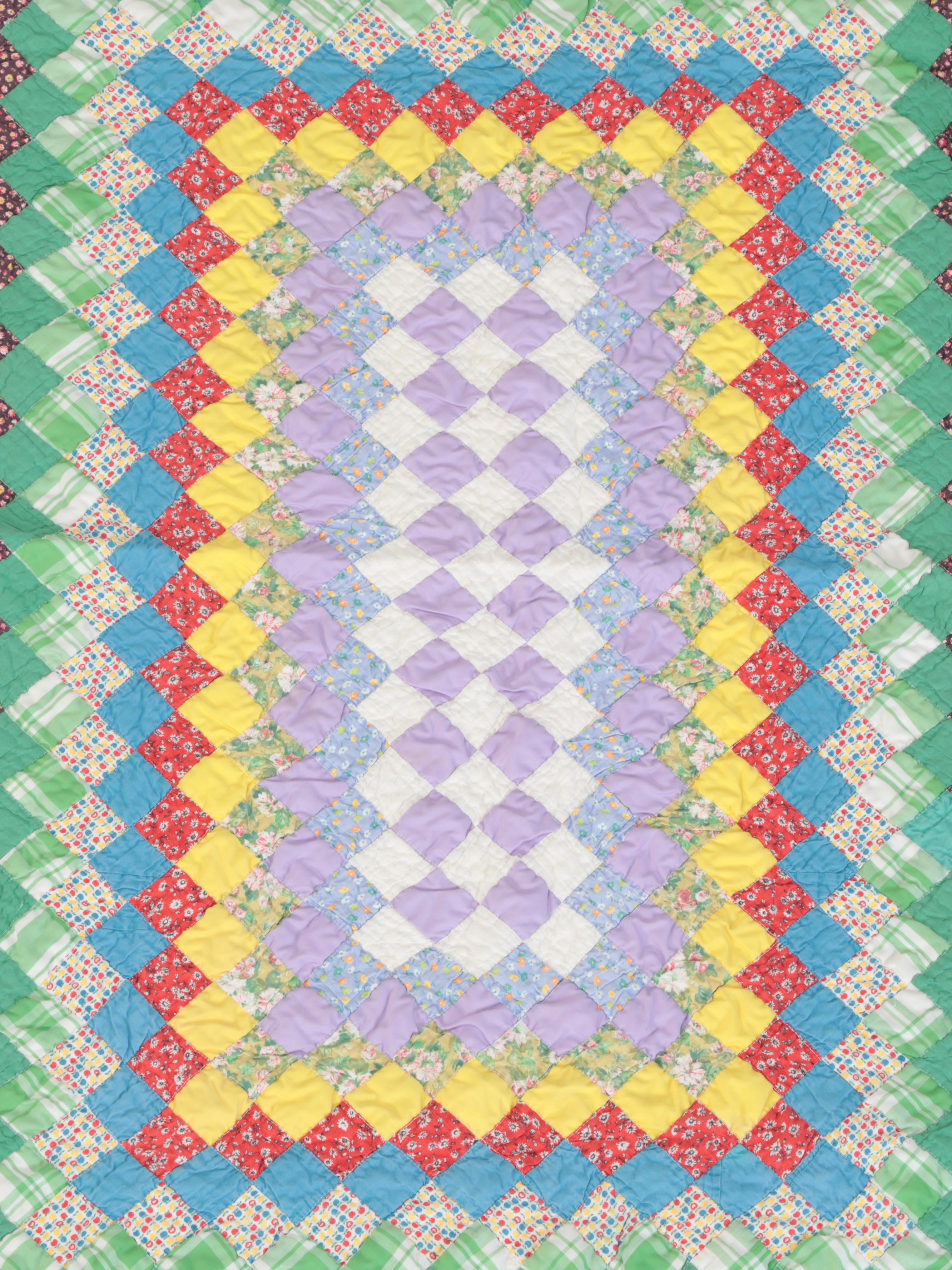 "Pinwheel" and "Around the World" Handcrafted Quilts EBTH