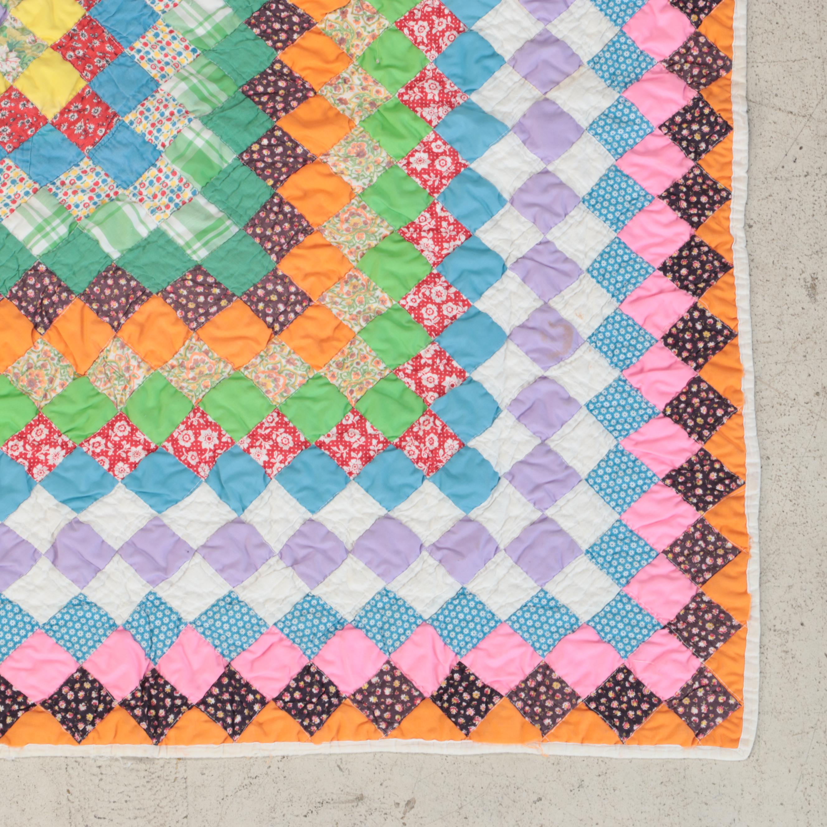 "Pinwheel" and "Around the World" Handcrafted Quilts EBTH