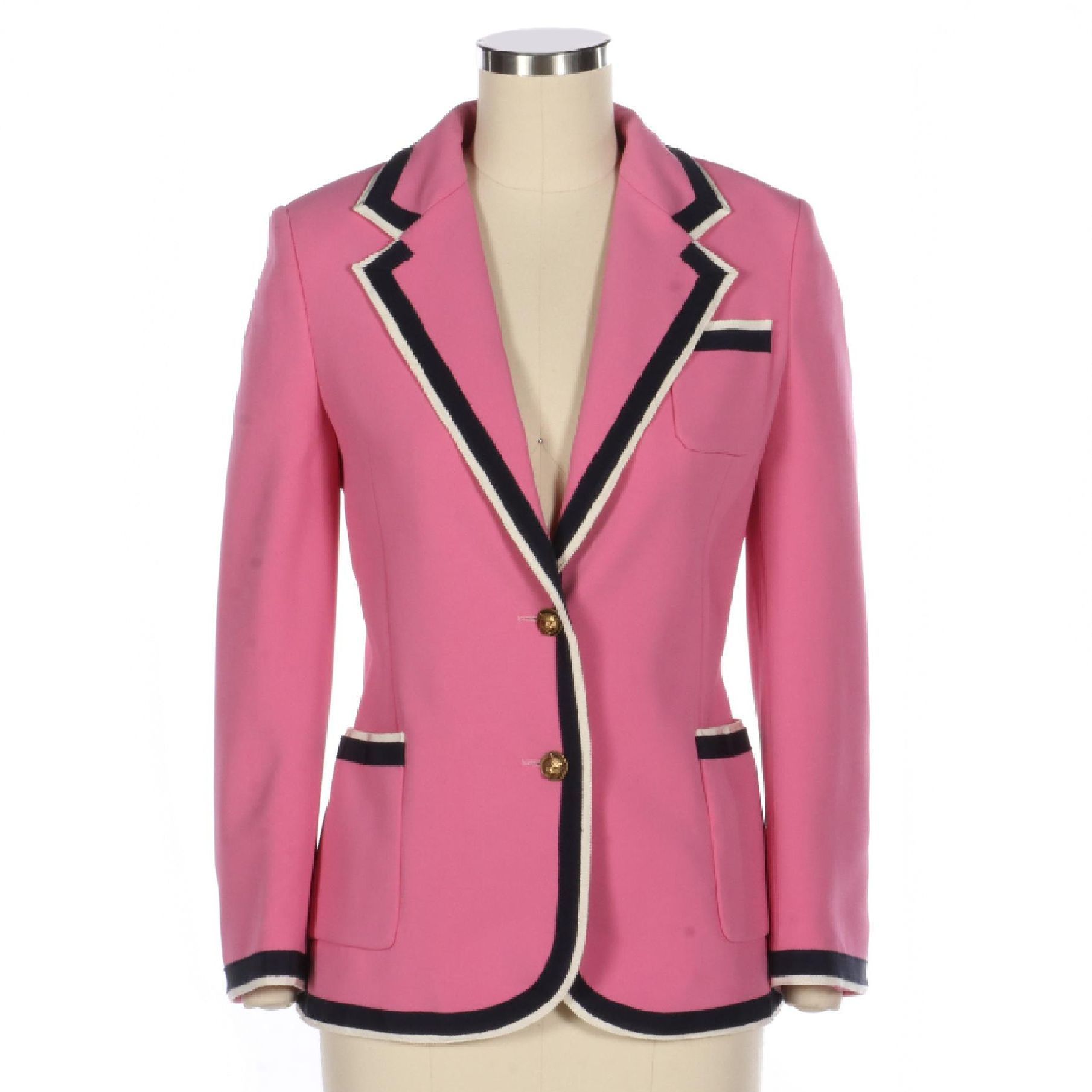 Gucci Blazer in Stretch Viscose with Contrast Grosgrain Trim, New with