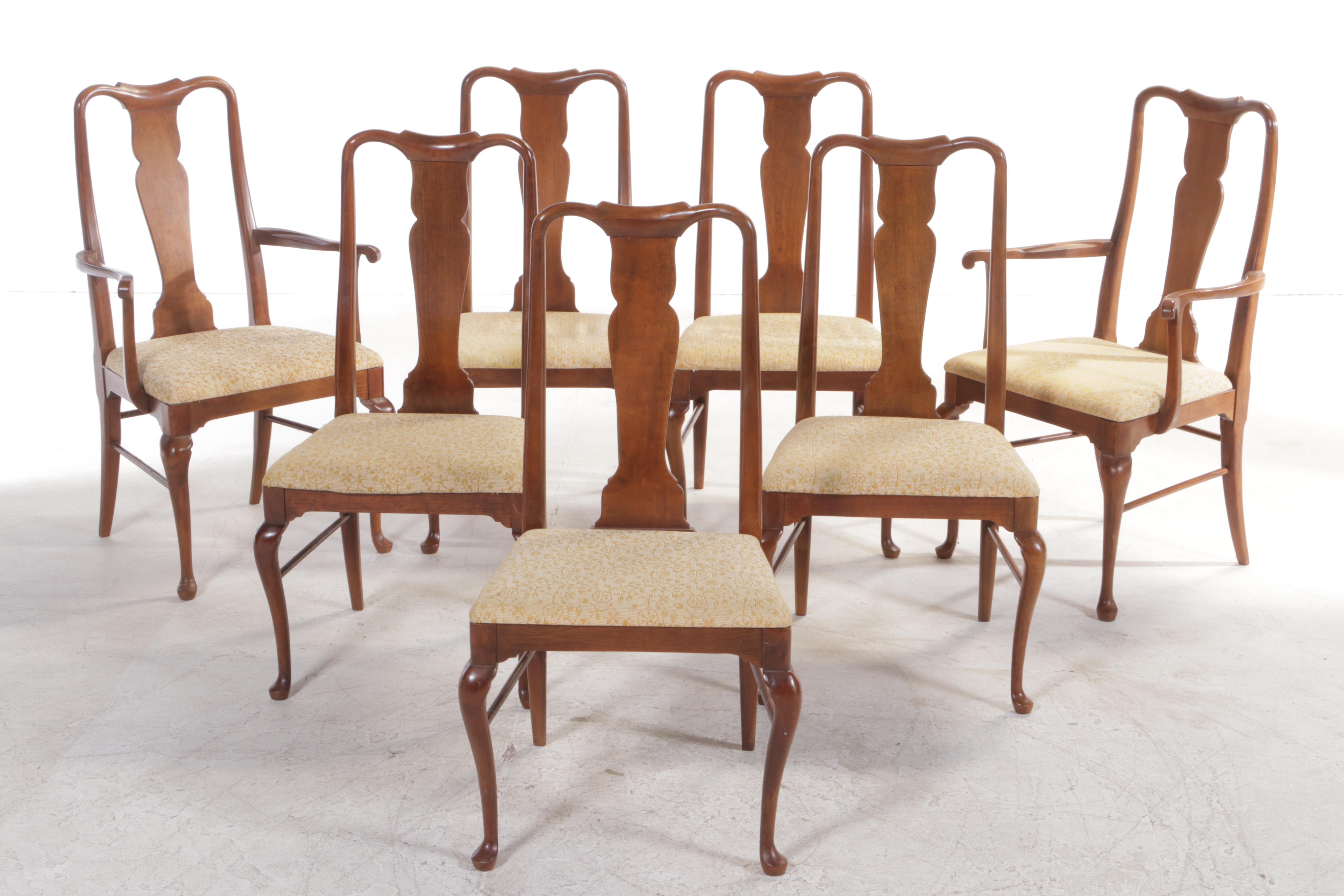 EightPiece Thomasville Queen Anne Style Cherrywood Dining Set EBTH