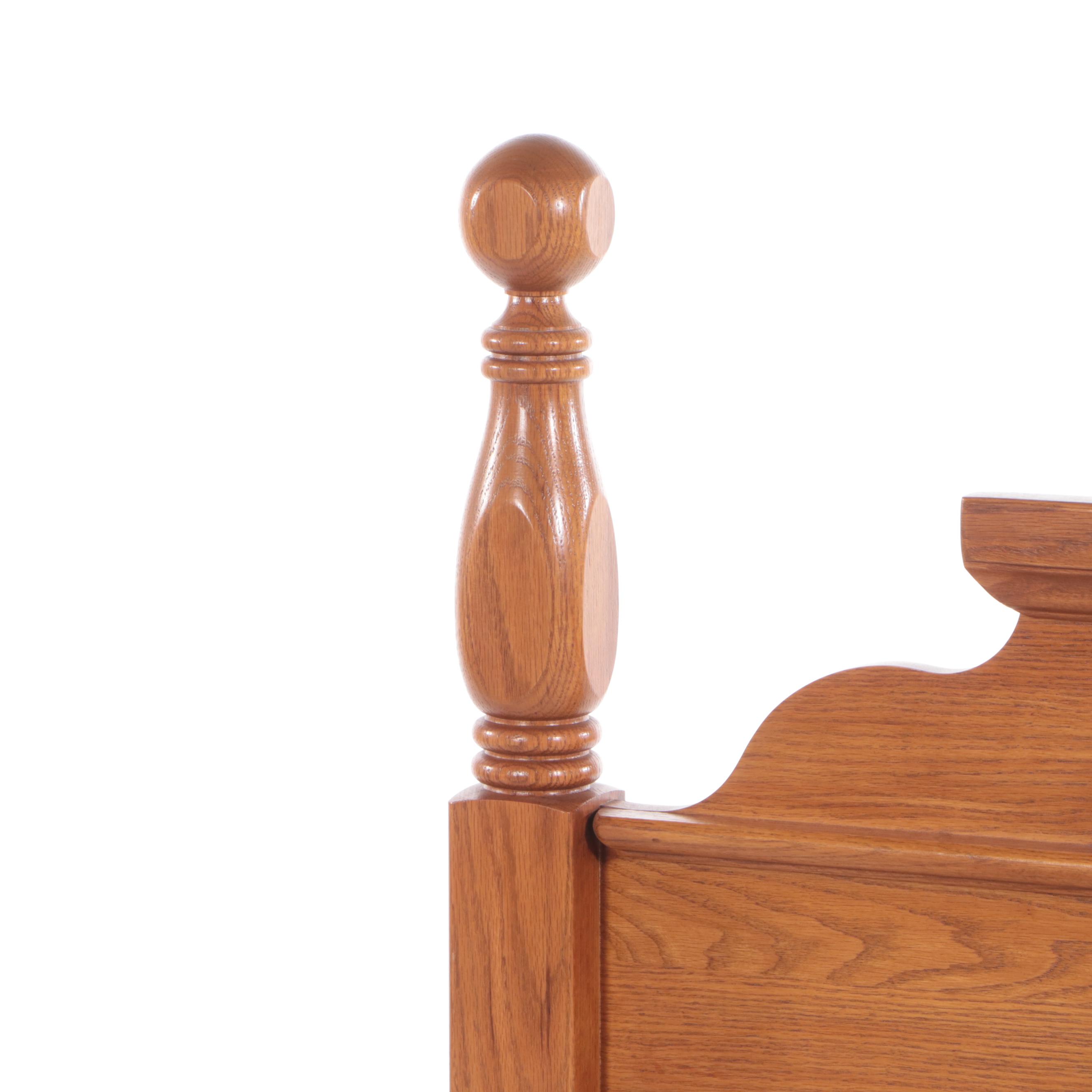 Federal Style Oak Full/Queen Size FourPost Bed Frame EBTH