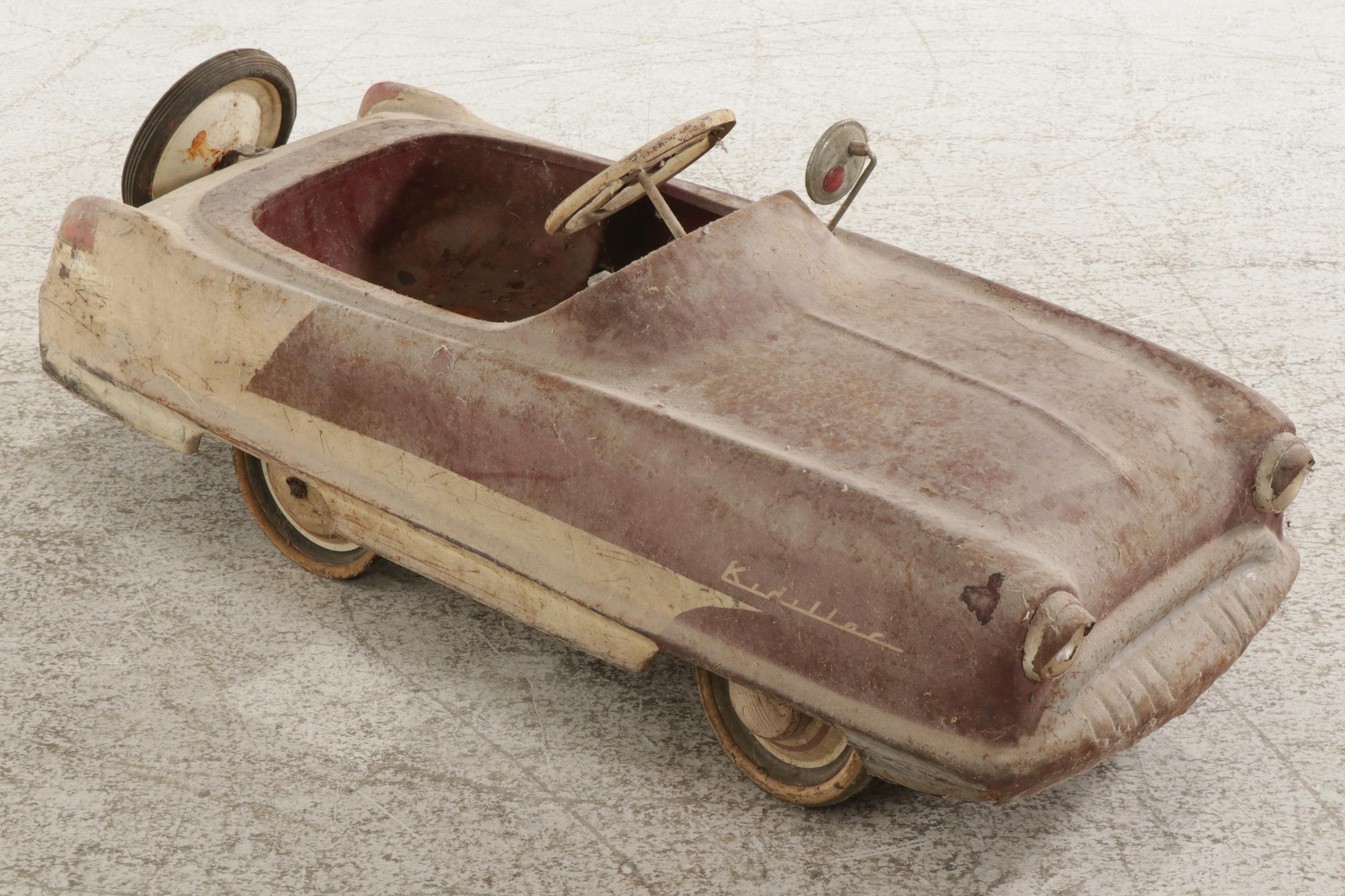 Garton "Kidillac" Red and WhitePainted Steel ChainDrive Pedal Car