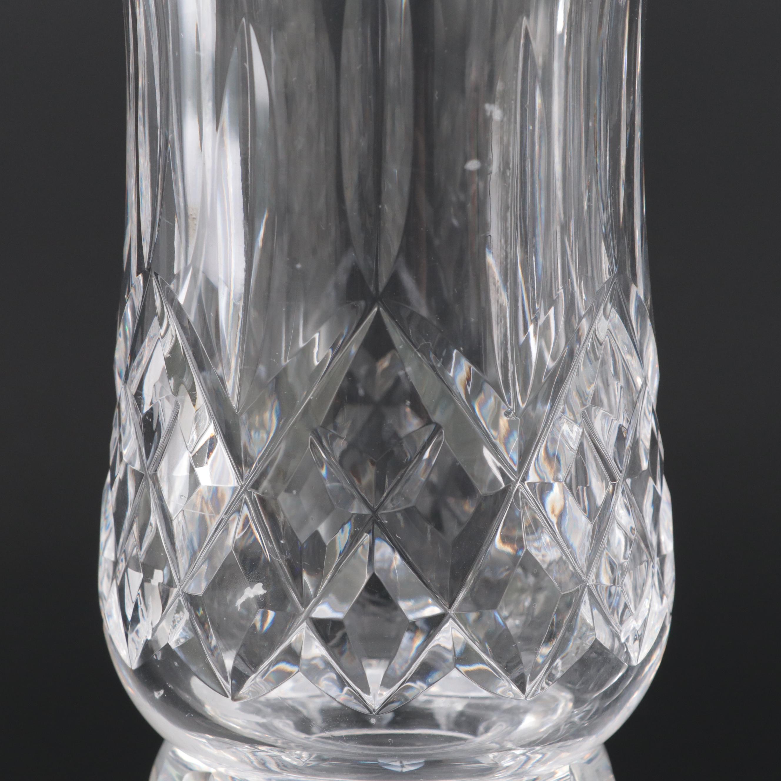 Waterford Crystal "Lismore" Hurricane Candle Lamps with Other