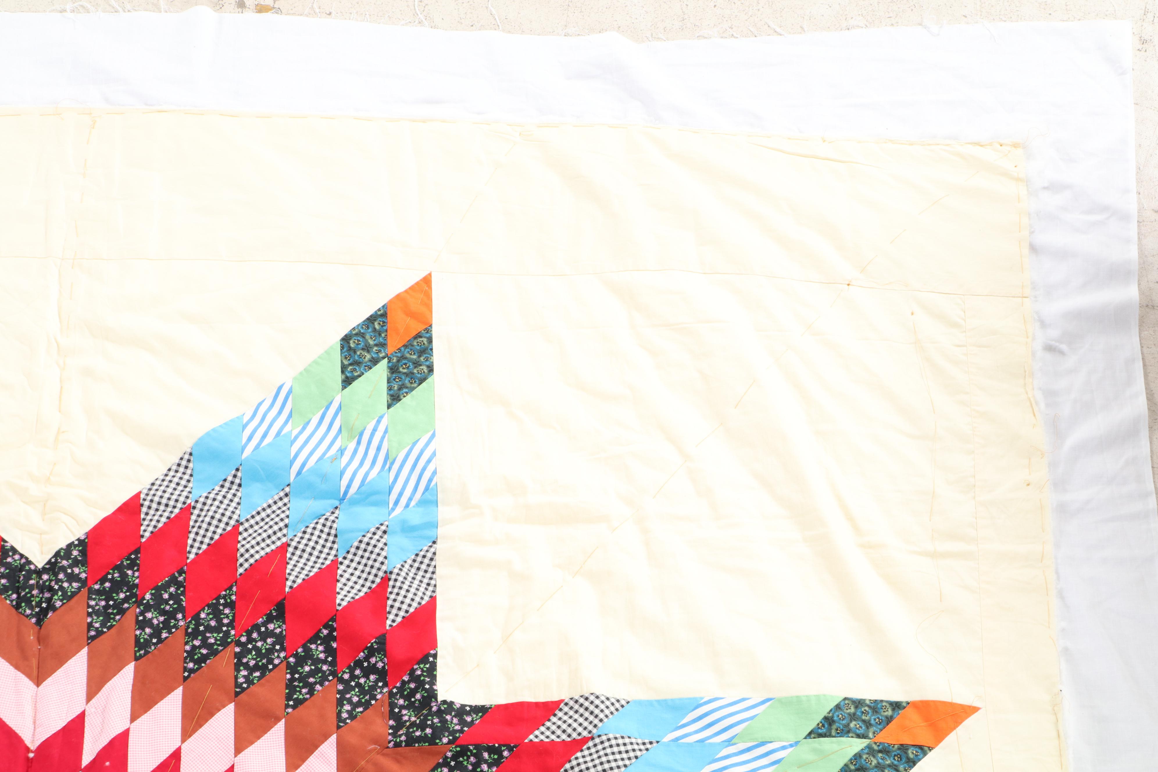 Handmade "Lone Star" Pieced Quilt with "One Patch" Quilt Top EBTH