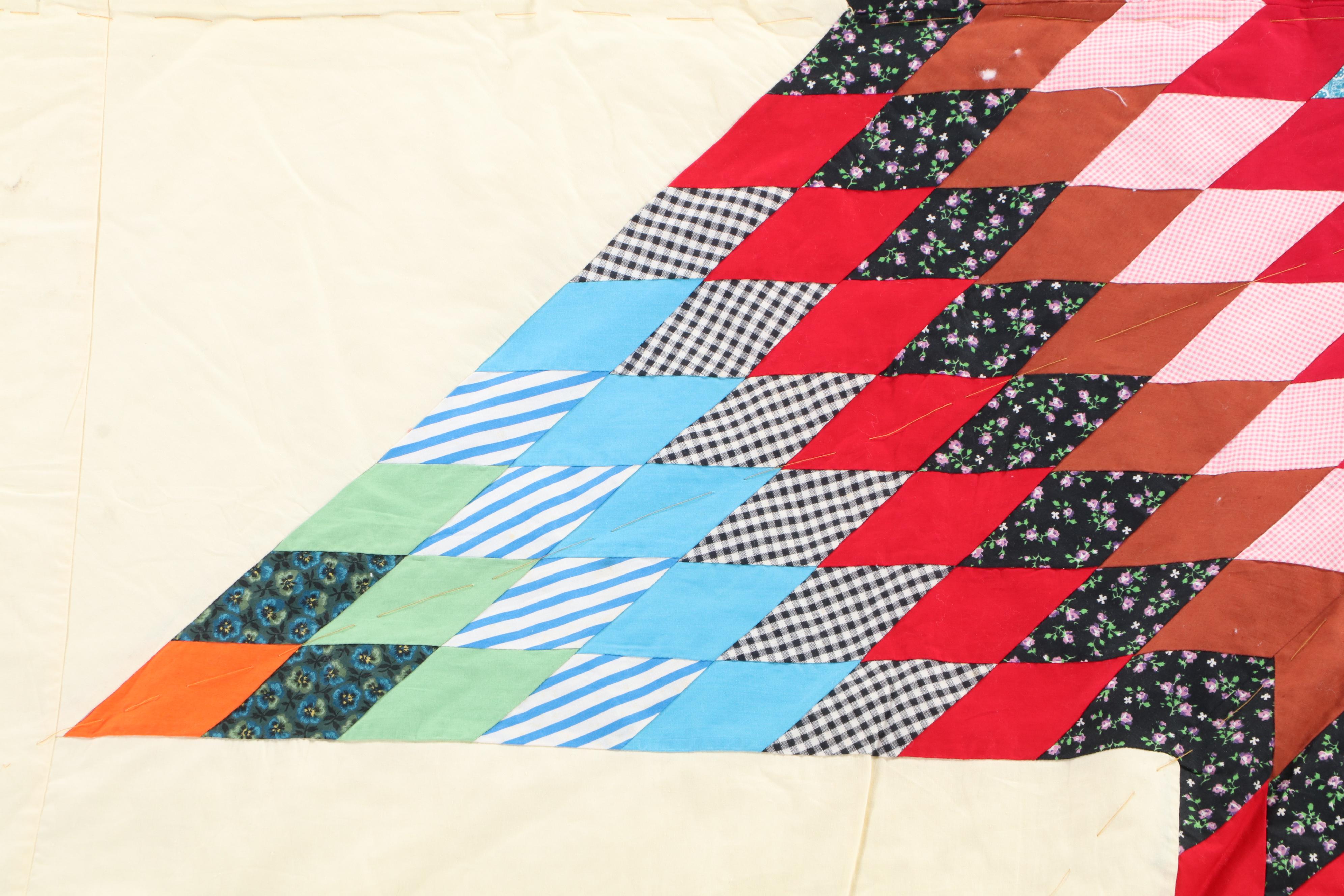 Handmade "Lone Star" Pieced Quilt with "One Patch" Quilt Top EBTH