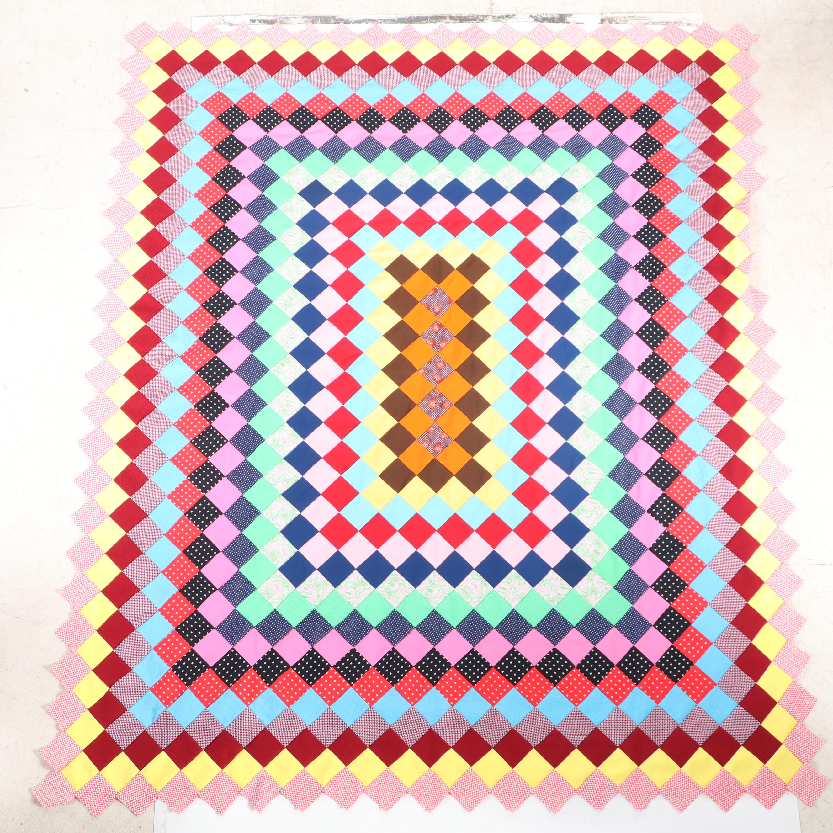 Handmade "Lone Star" Pieced Quilt with "One Patch" Quilt Top EBTH