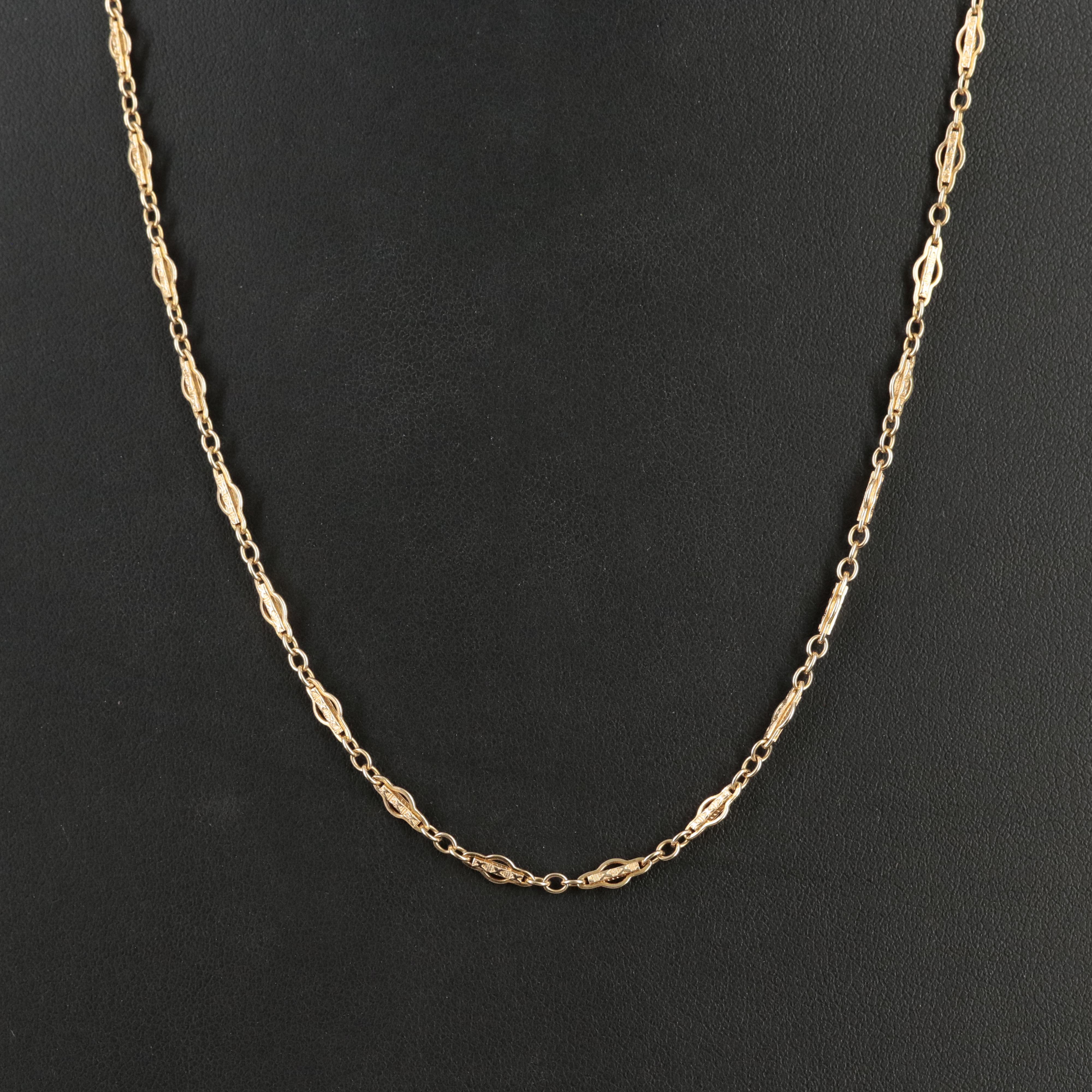 14K Fancy Link Necklace EBTH