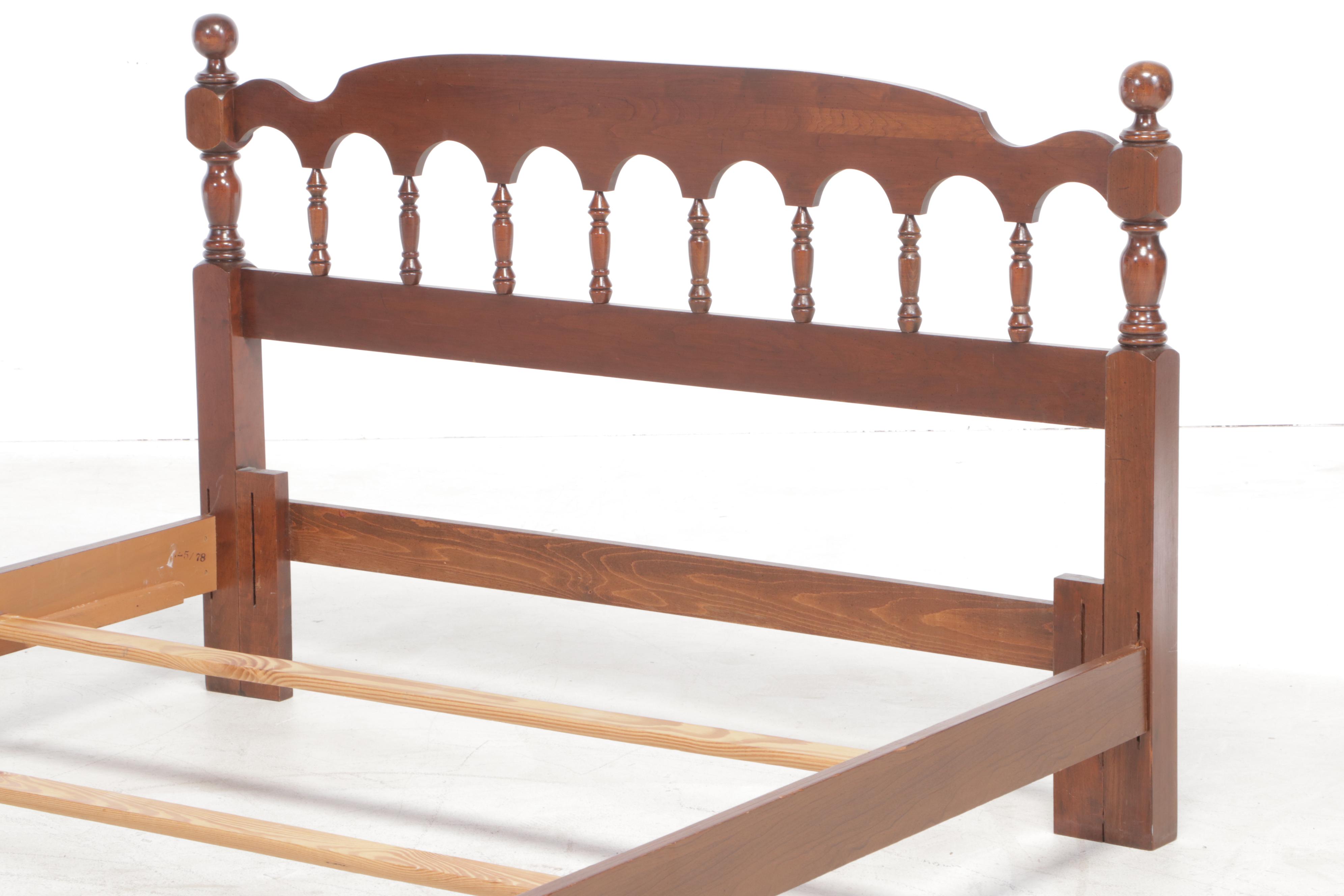 Federal Style Cherrywood Full/Queen Size Bed Frame, Late 20th Century