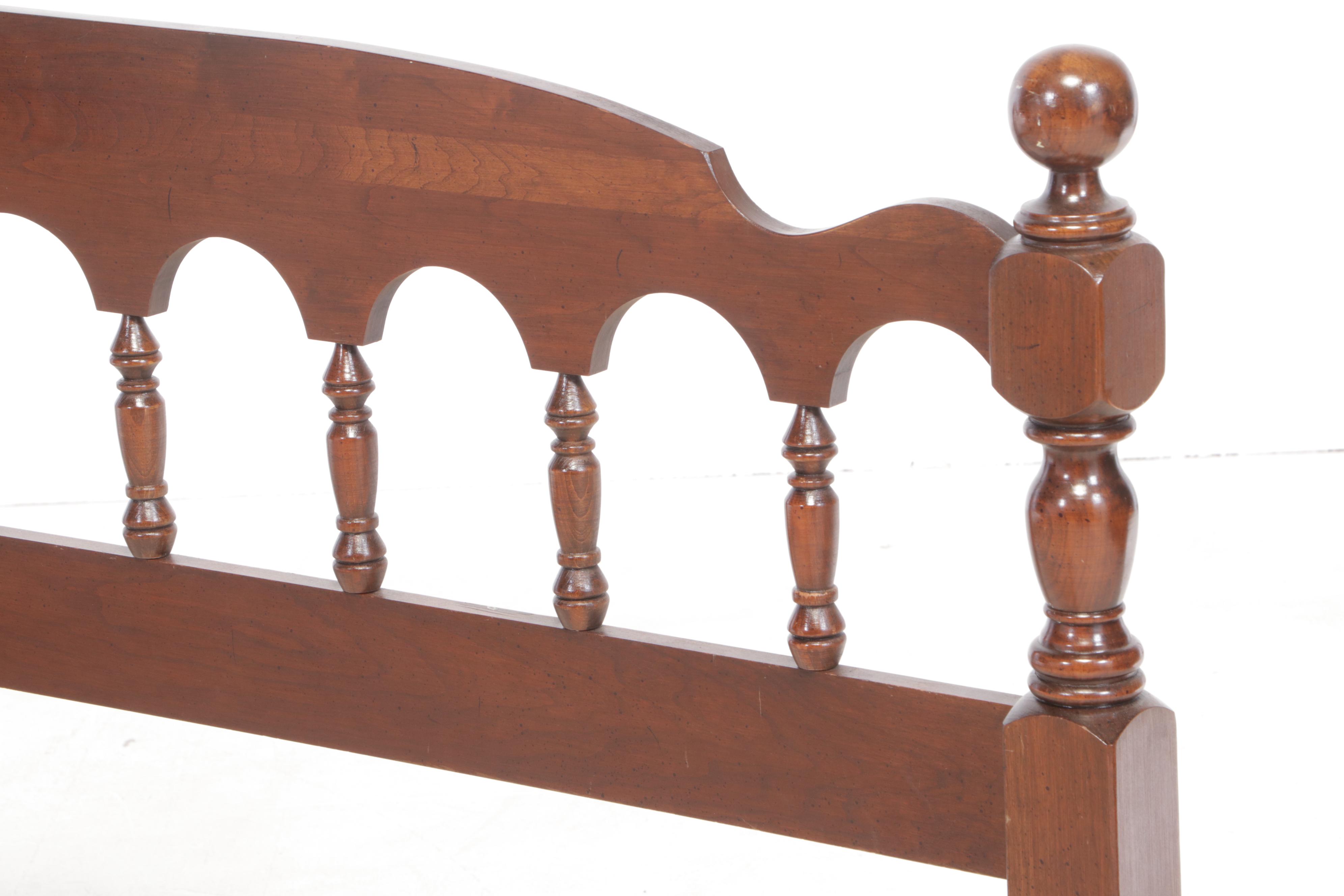 Federal Style Cherrywood Full/Queen Size Bed Frame, Late 20th Century