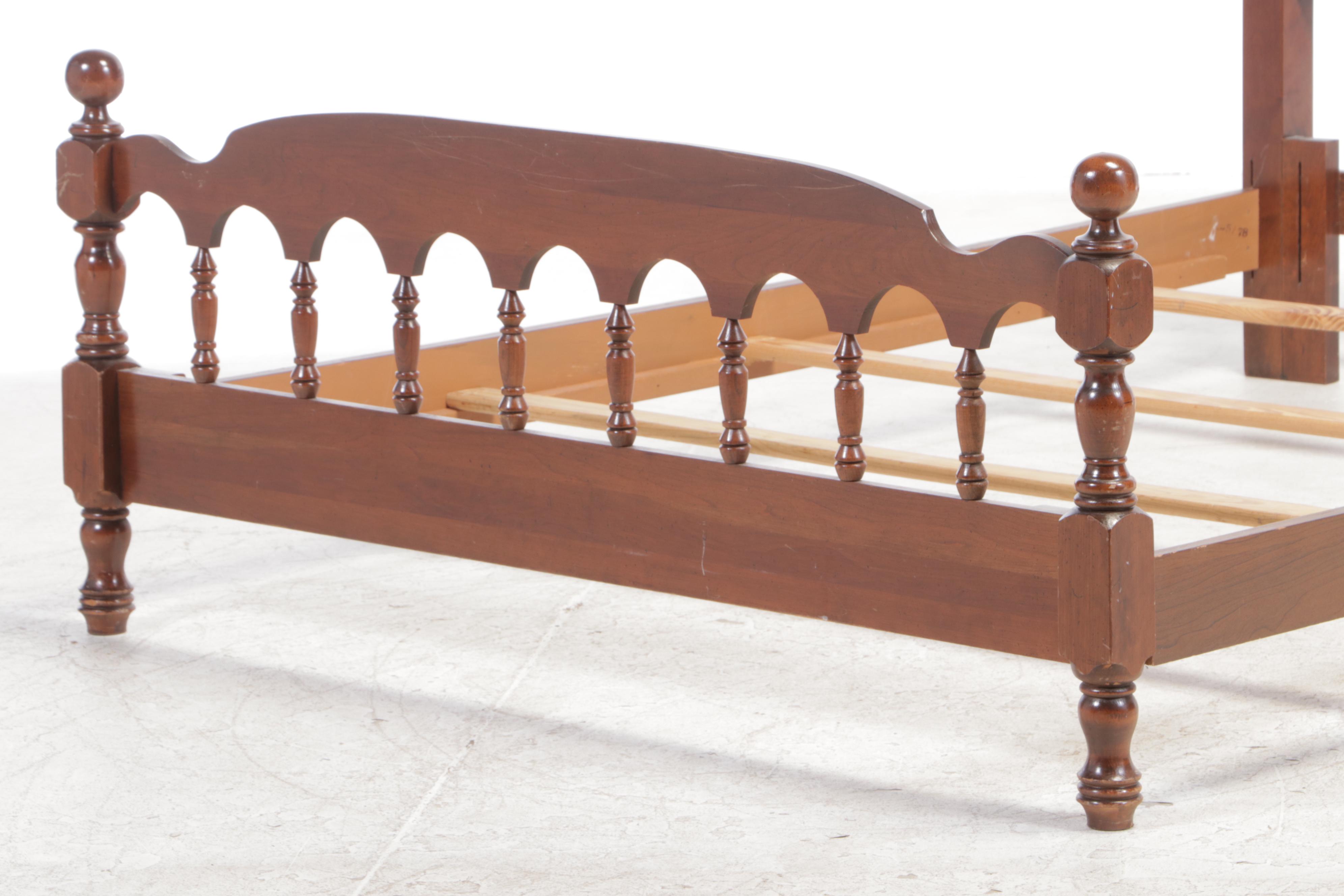 Federal Style Cherrywood Full/Queen Size Bed Frame, Late 20th Century