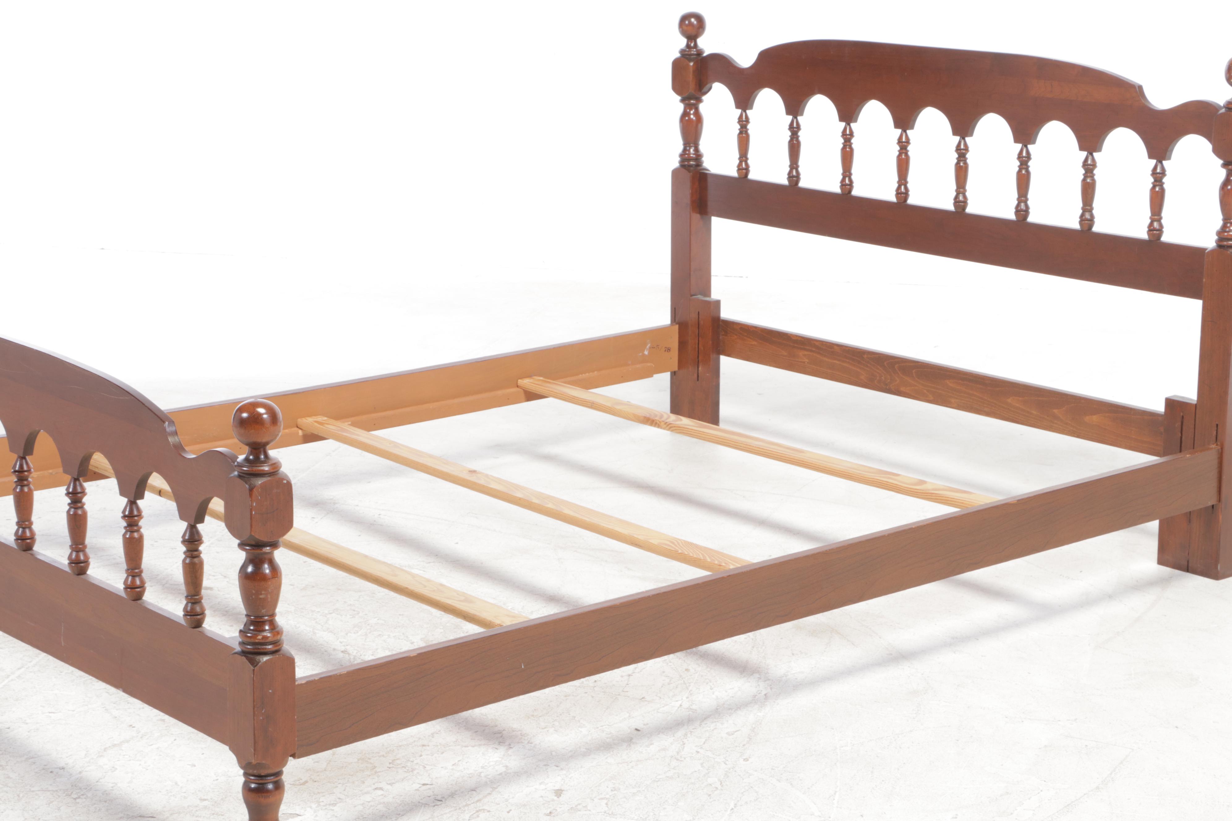 Federal Style Cherrywood Full/Queen Size Bed Frame, Late 20th Century