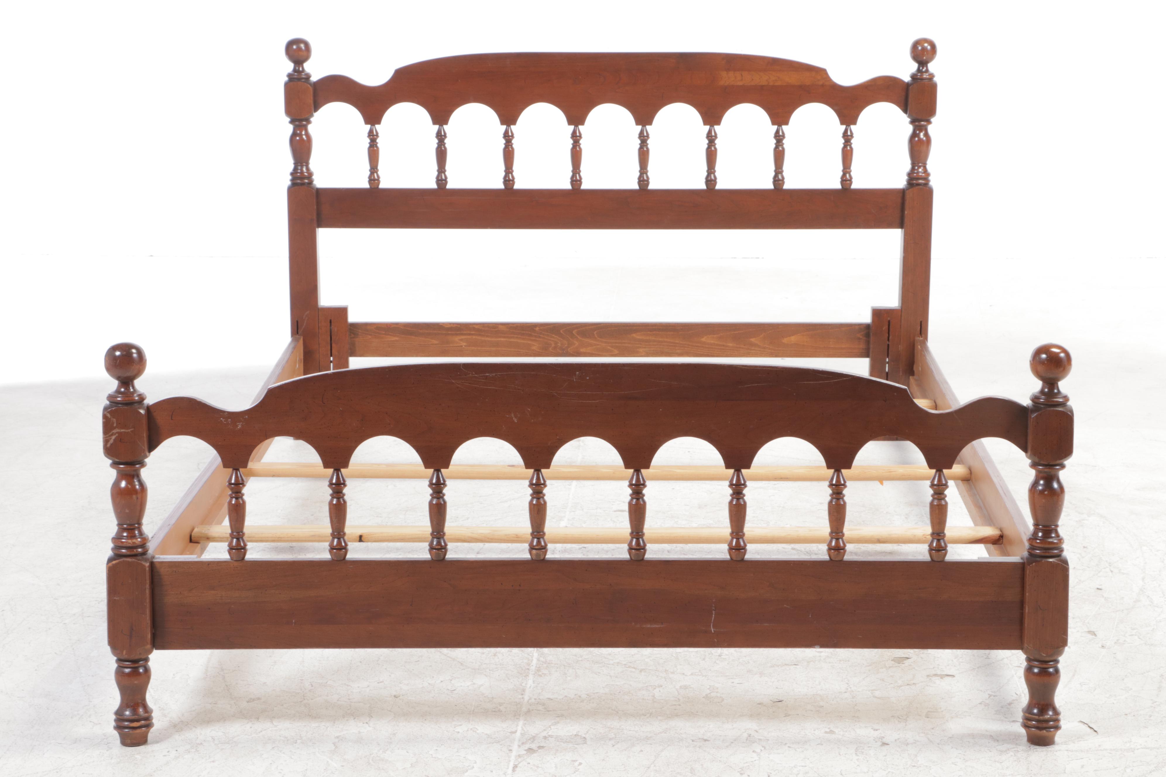 Federal Style Cherrywood Full/Queen Size Bed Frame, Late 20th Century