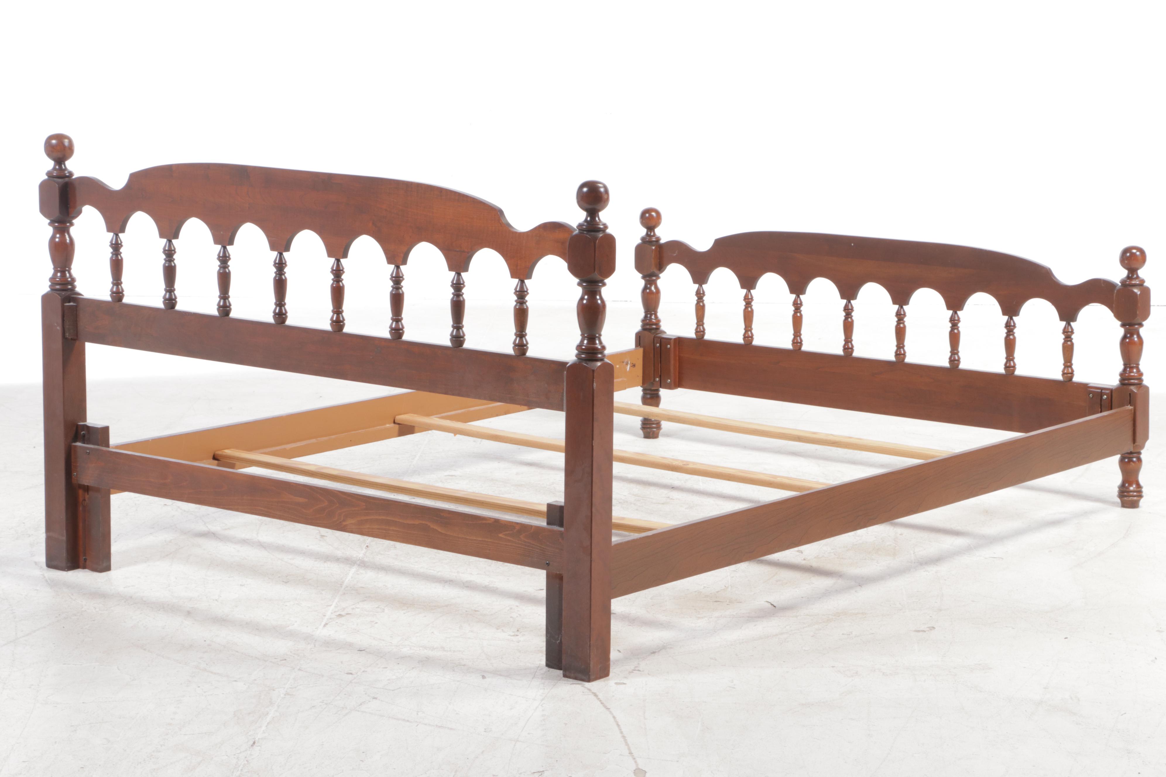 Federal Style Cherrywood Full/Queen Size Bed Frame, Late 20th Century