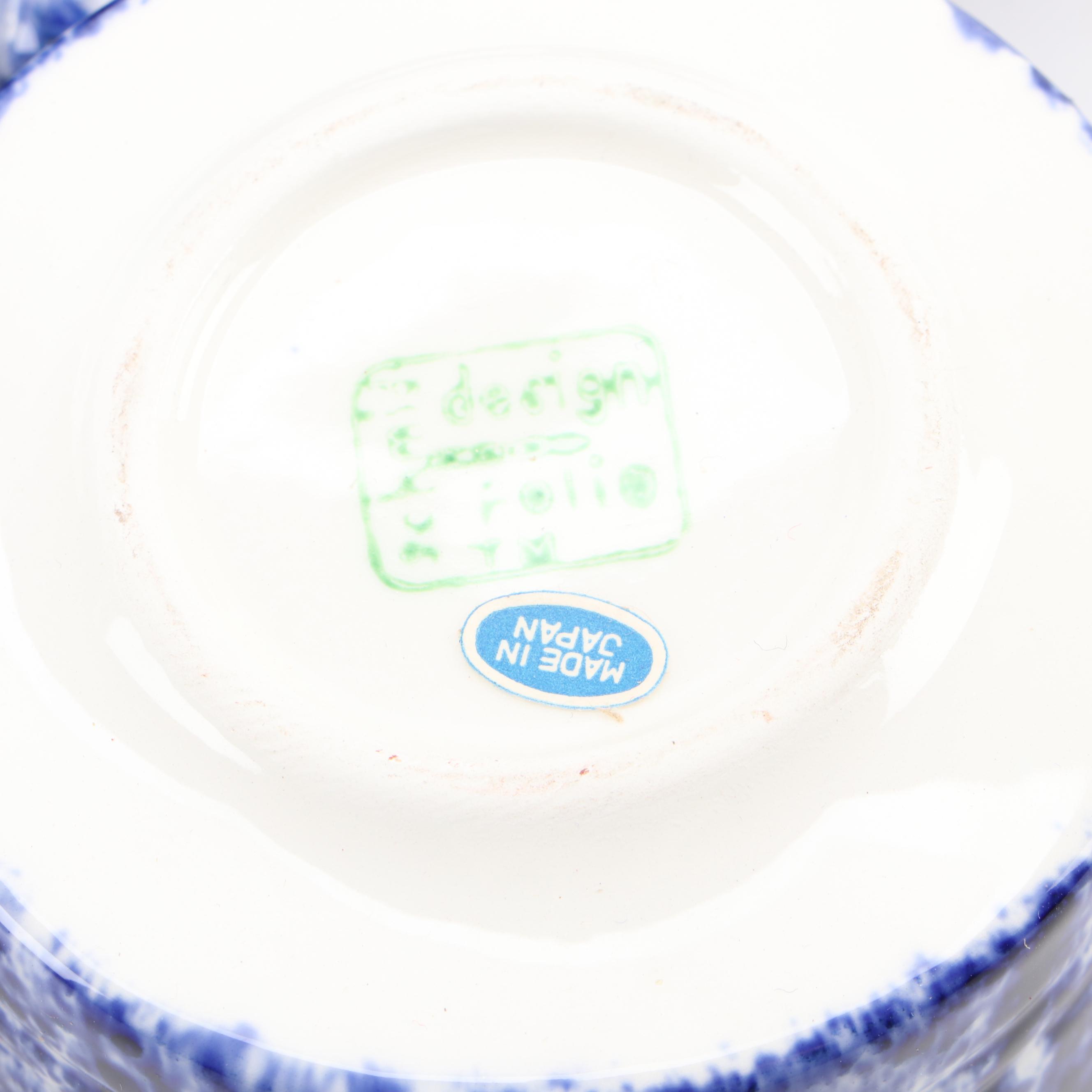 Schmid Blue Spongeware Ceramic Dinnerware and Ironstone Dutch Oven EBTH