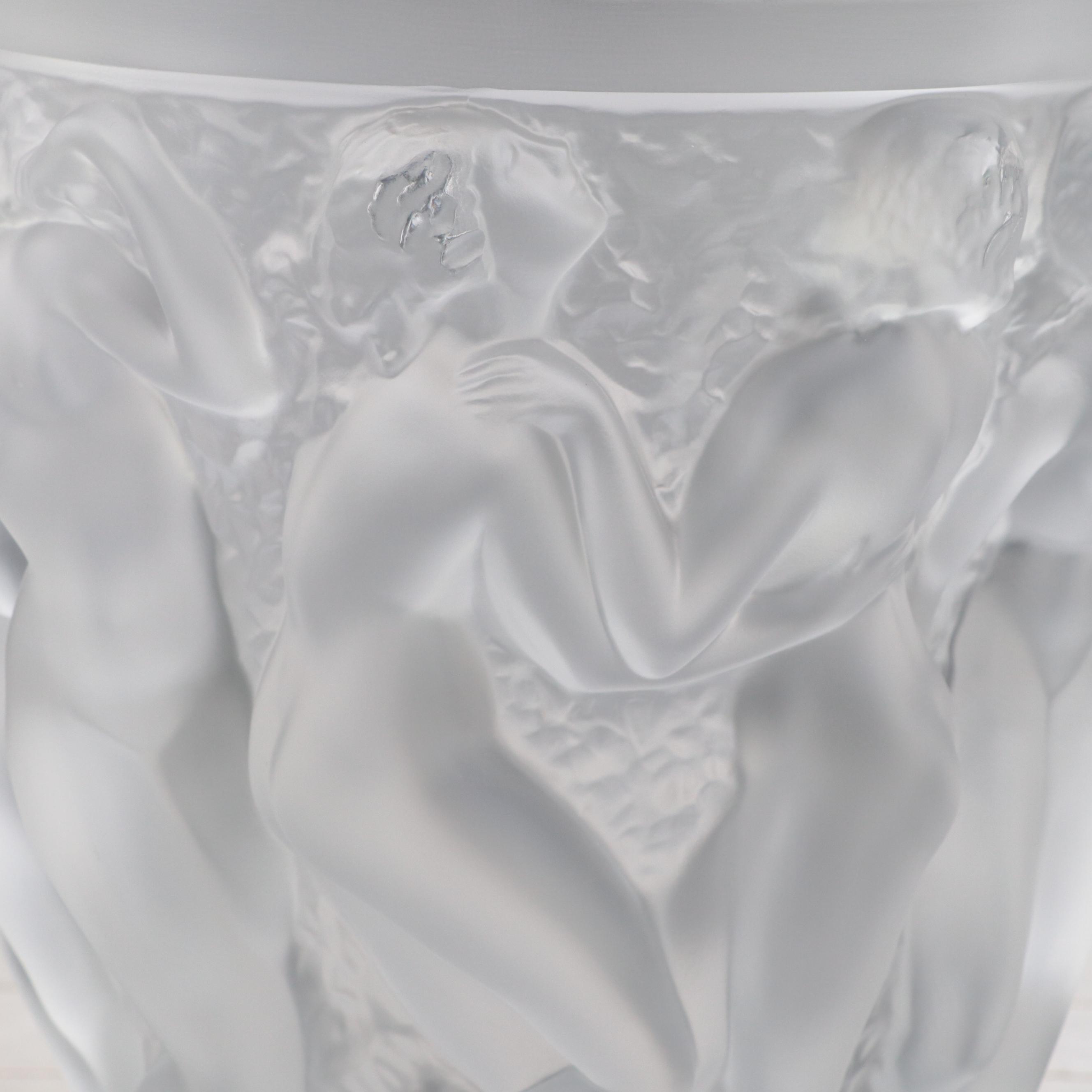 Lalique Frosted Crystal "Bacchantes" Vase EBTH