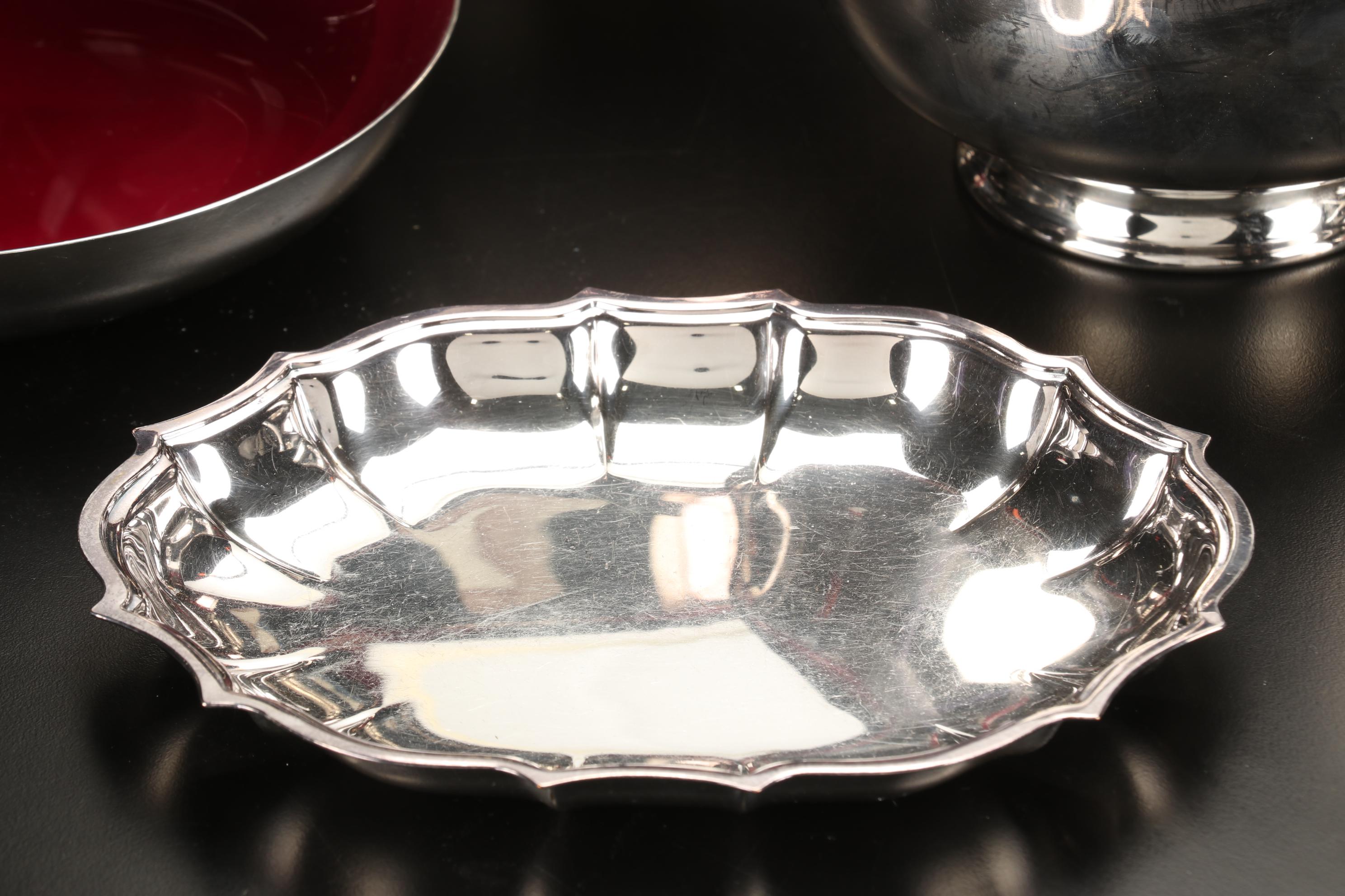 Reed & Barton Enameled Silver Plate Bowls With Other Silver Plate