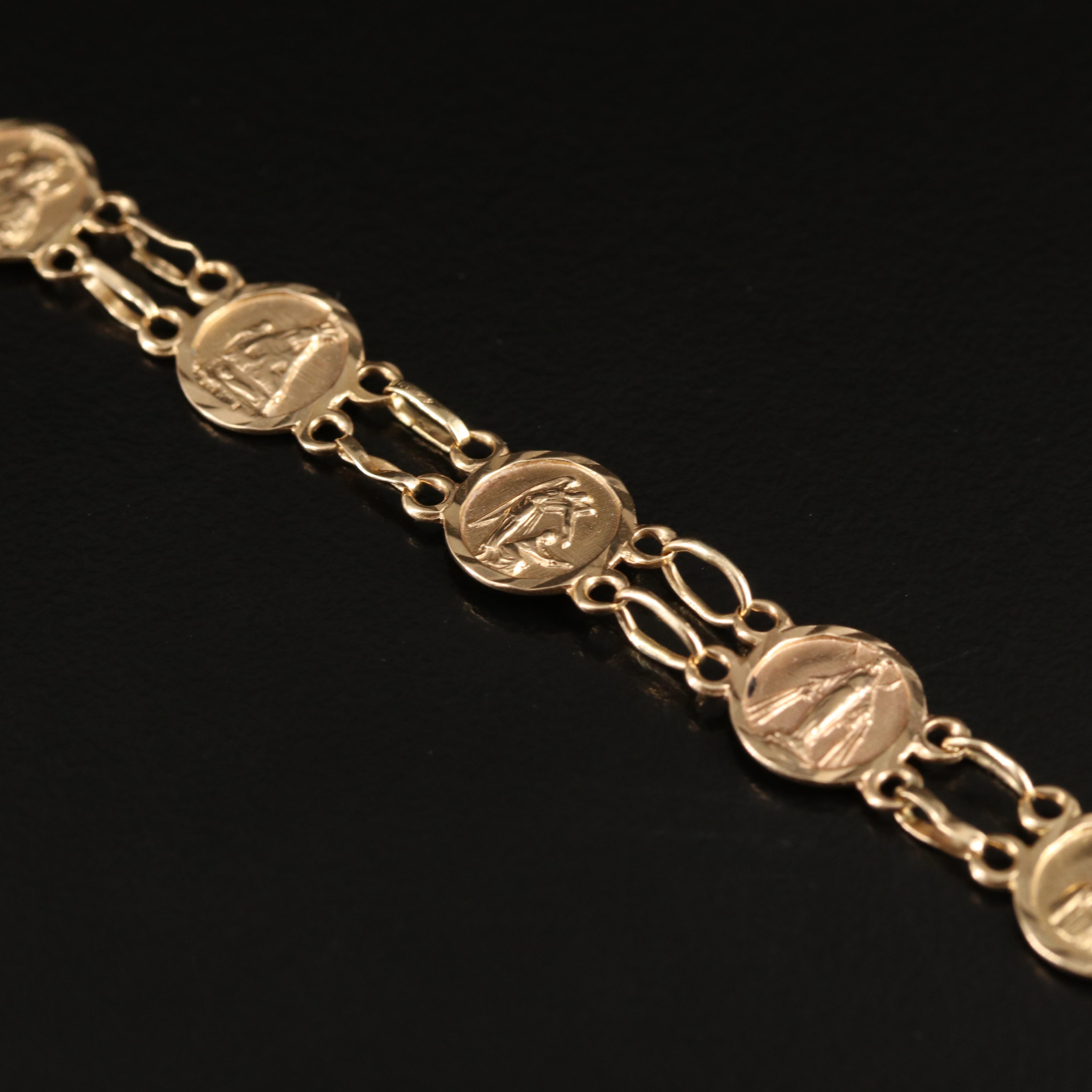 14K Catholic Saints Bracelet EBTH