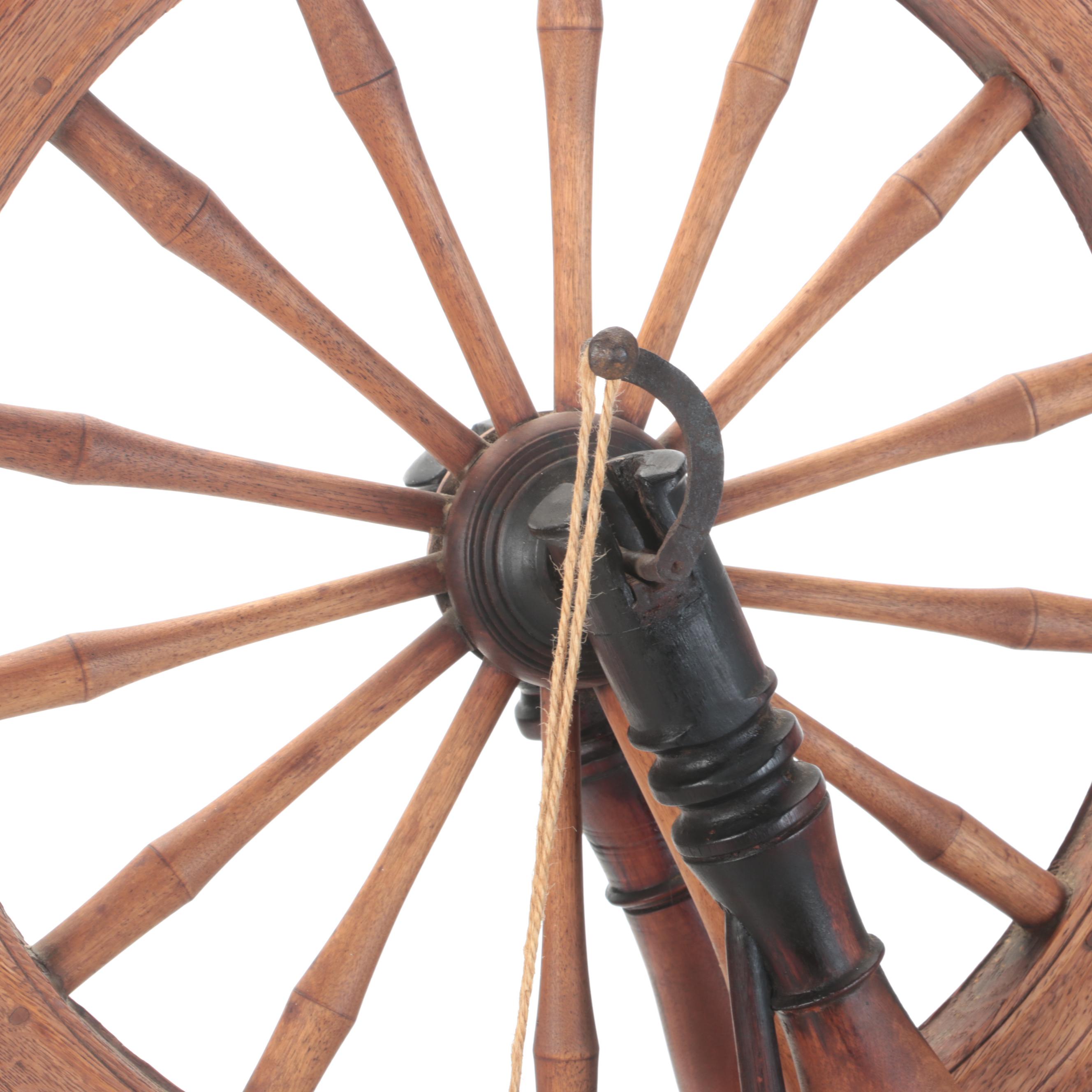 Traditional Flax Spinning Wheel EBTH