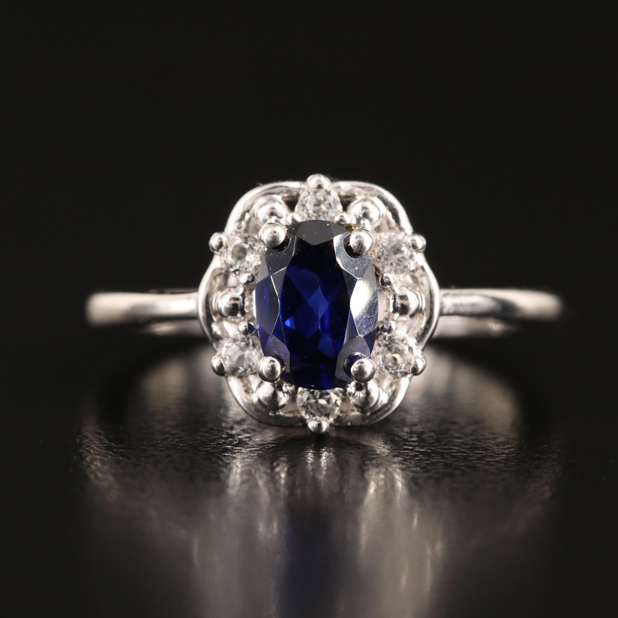 Sterling Sapphire and Topaz Ring