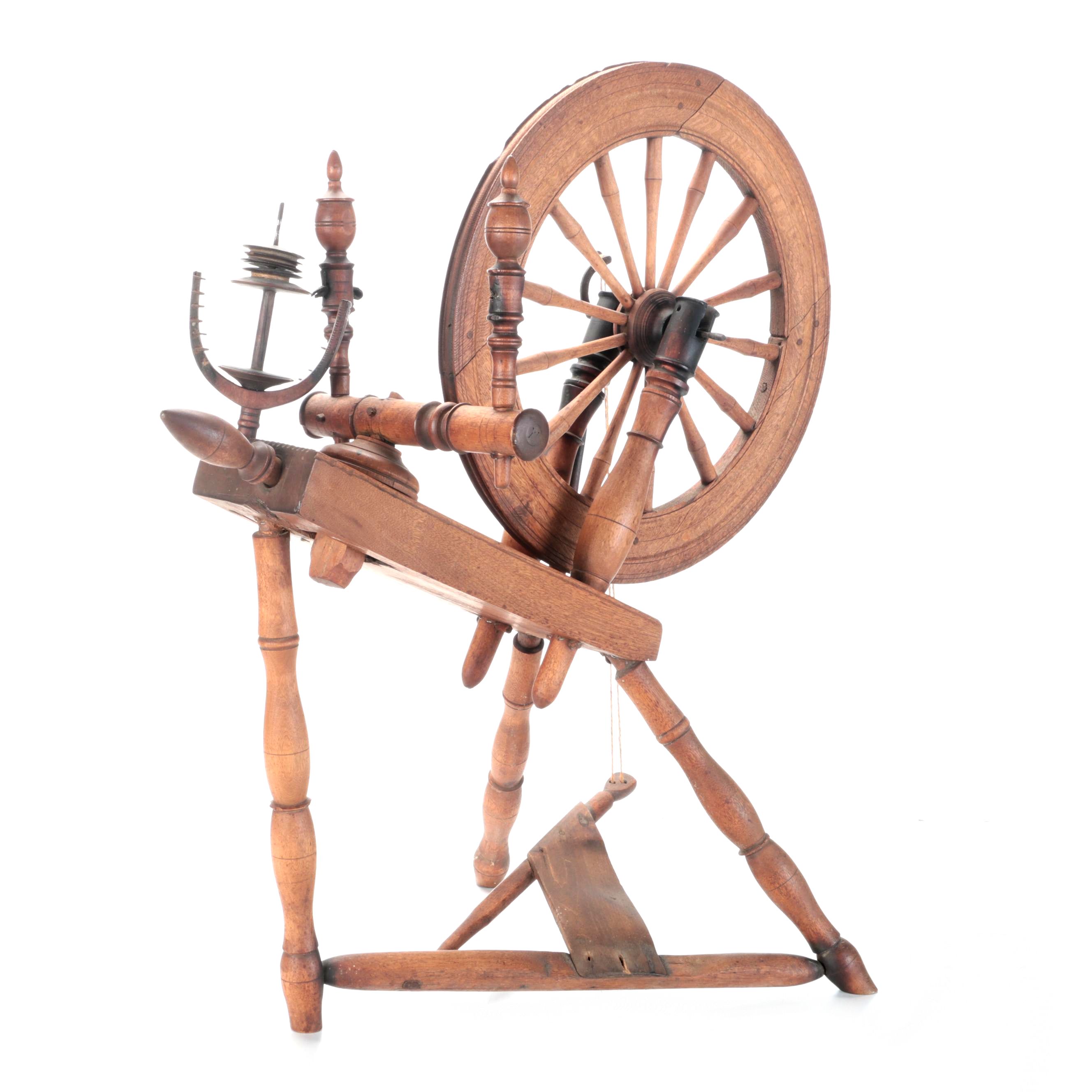 Traditional Flax Spinning Wheel EBTH