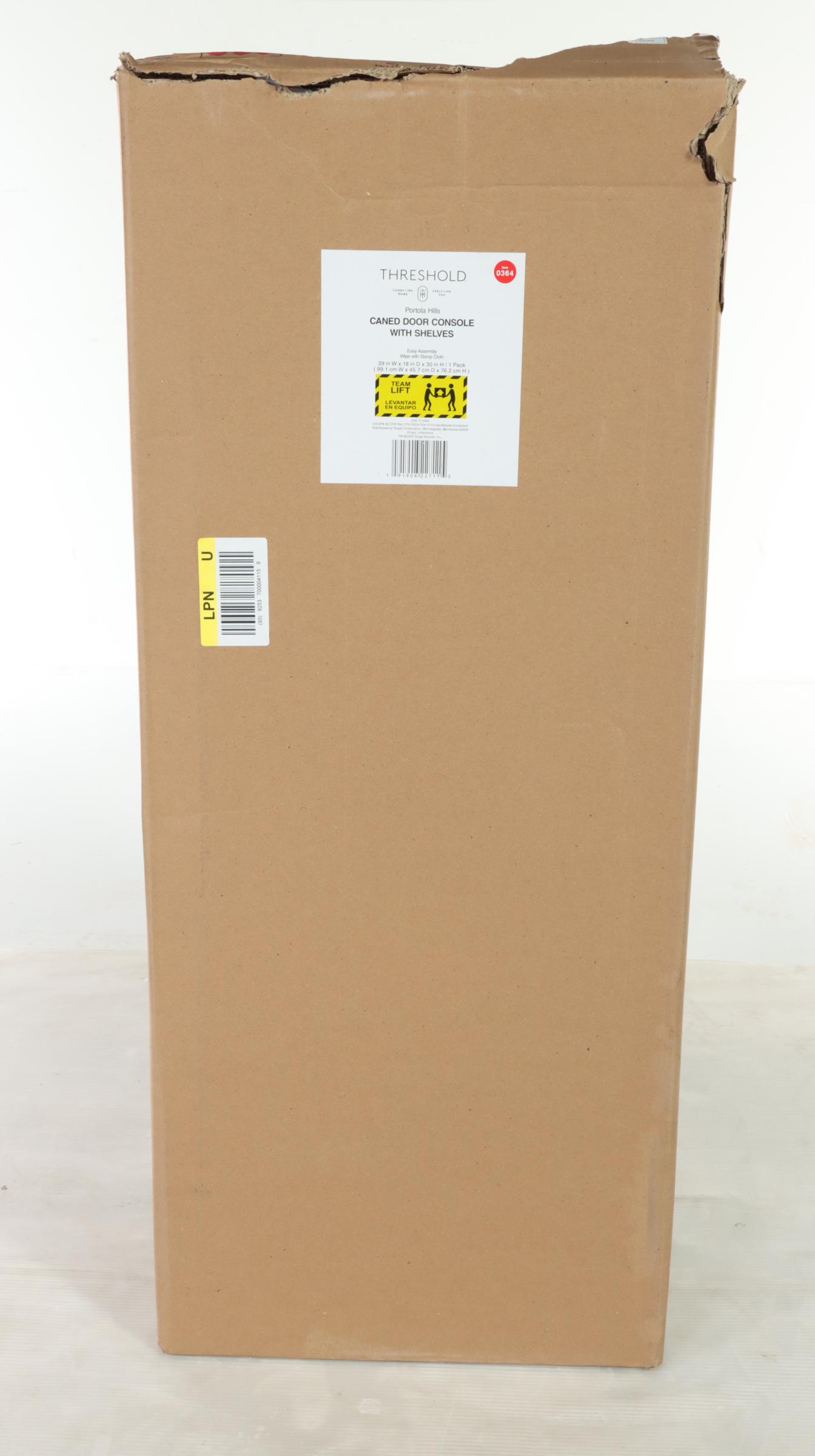 Threshold Portola Hills Caned Door Console With Shelves EBTH