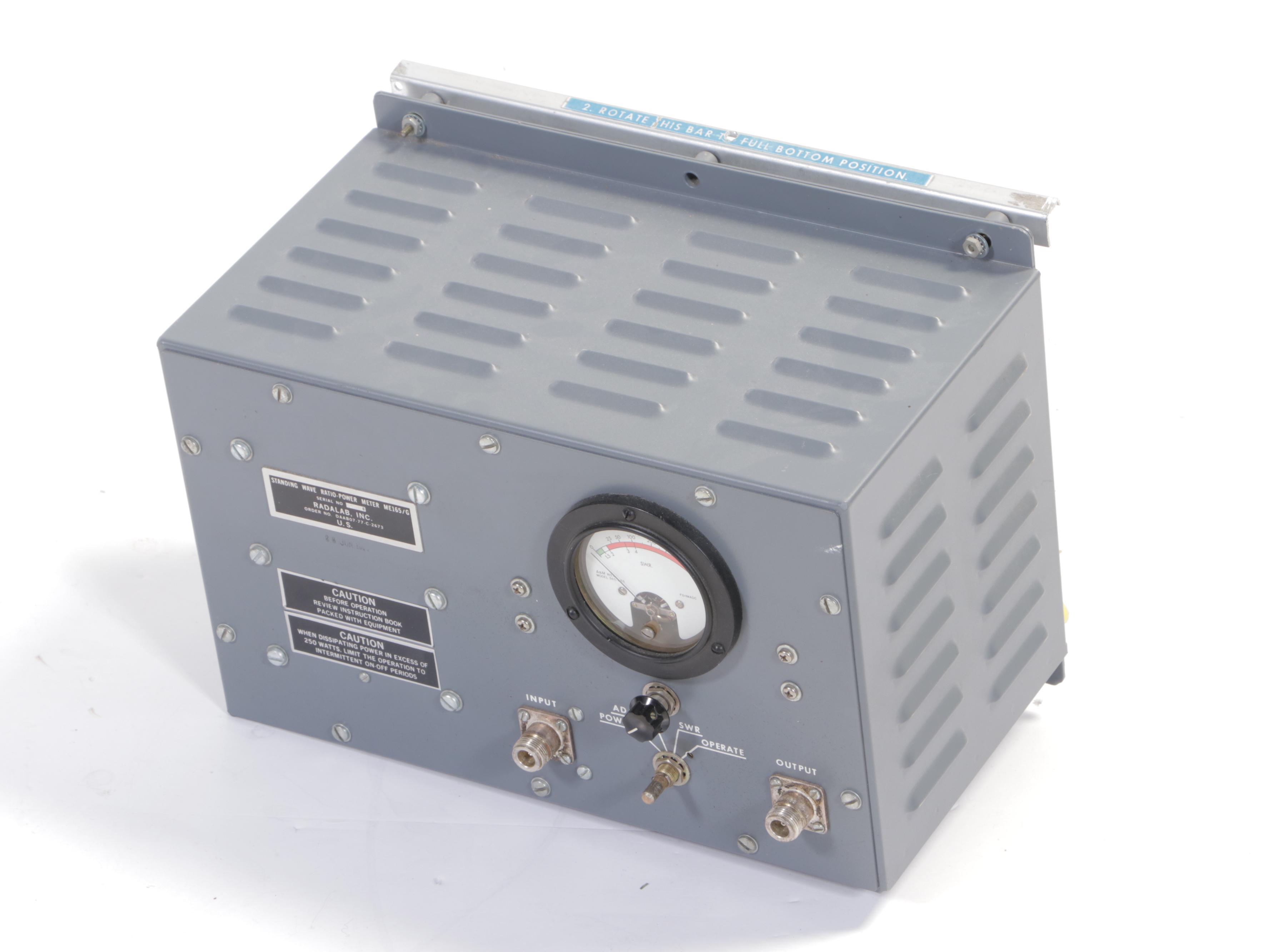 Radalab US Army StandingWave Ratio ME165/G Power Meter, Antenna and